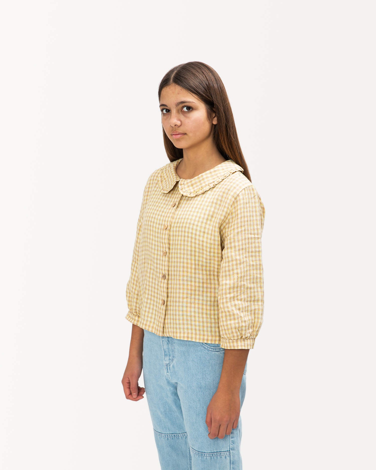 Vintage Collar Blouse dijon check