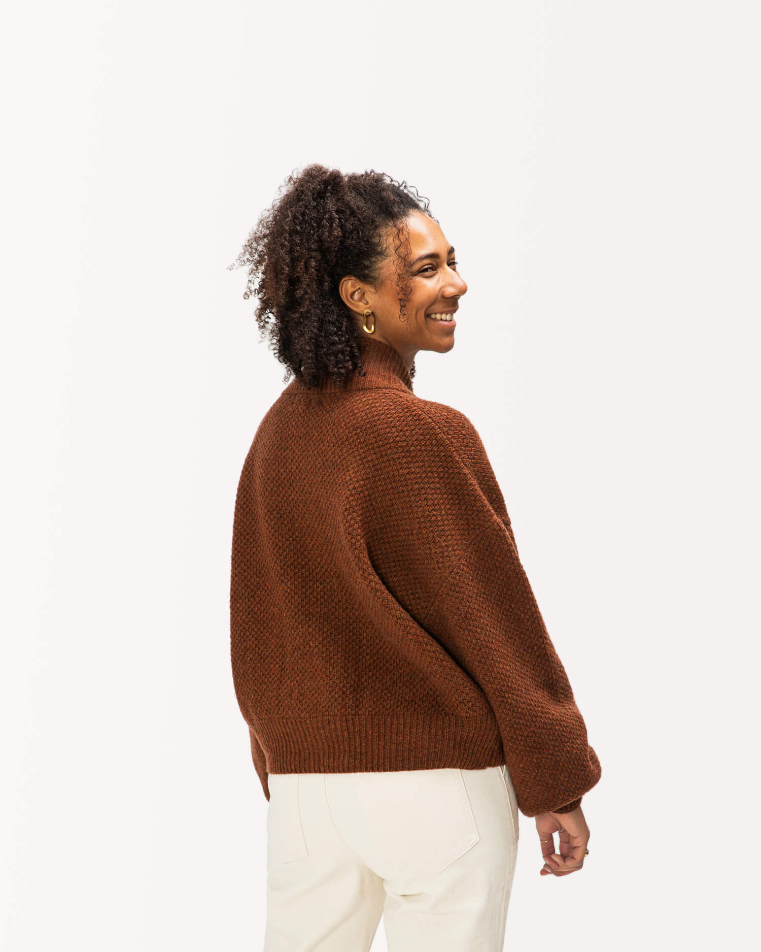 Knit Bomber Jacket chestnut