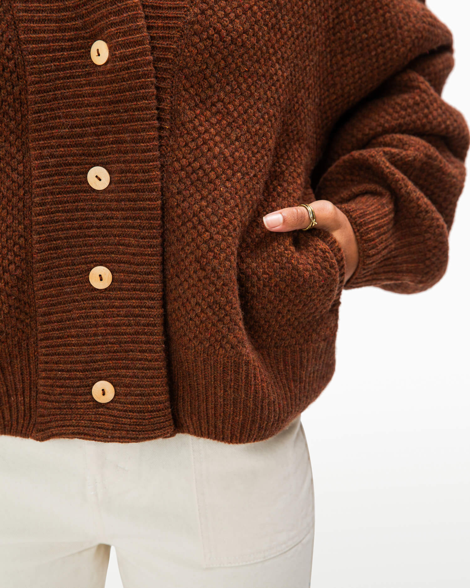 Knit Bomber Jacket chestnut