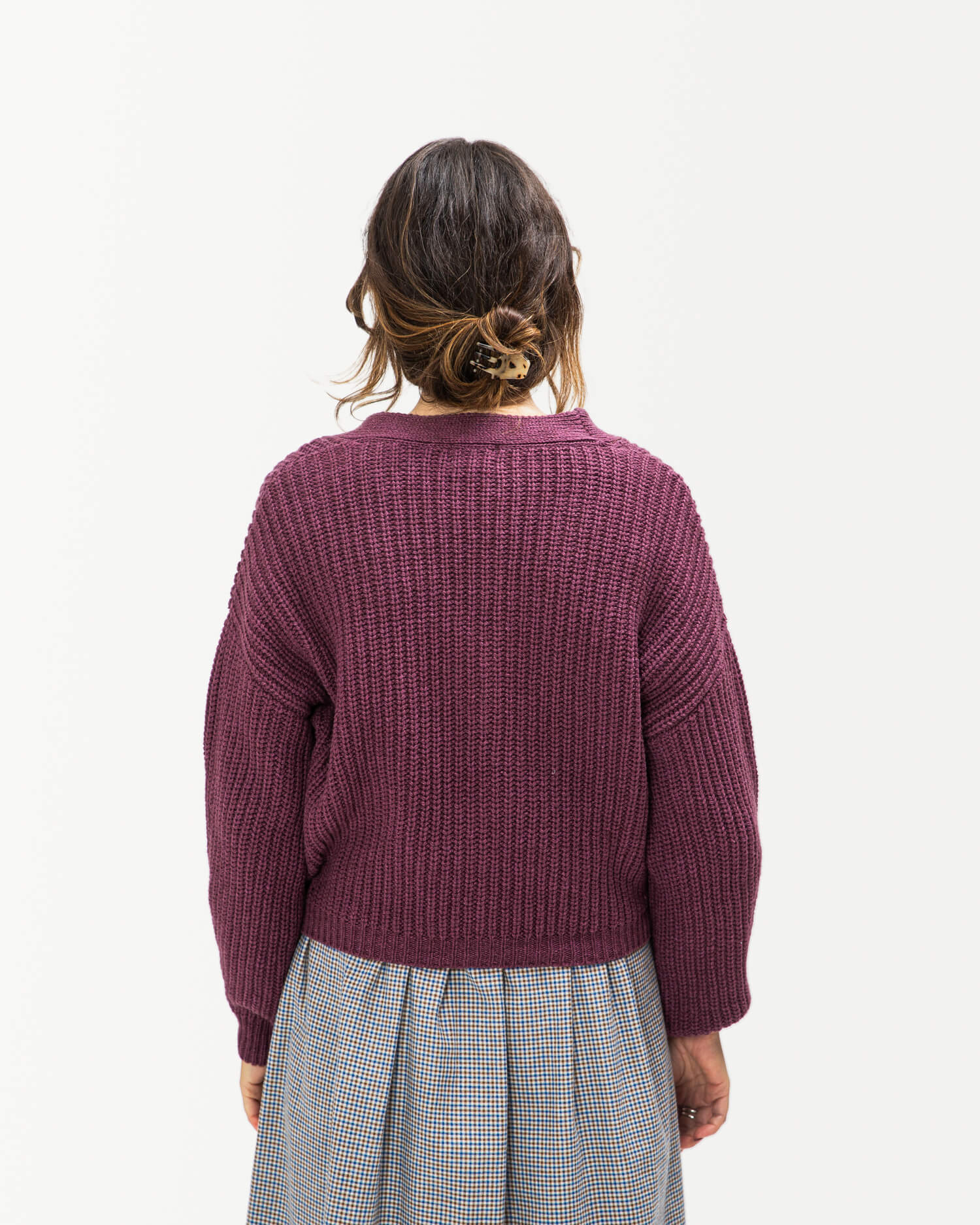 Organic Knit Cardigan berry