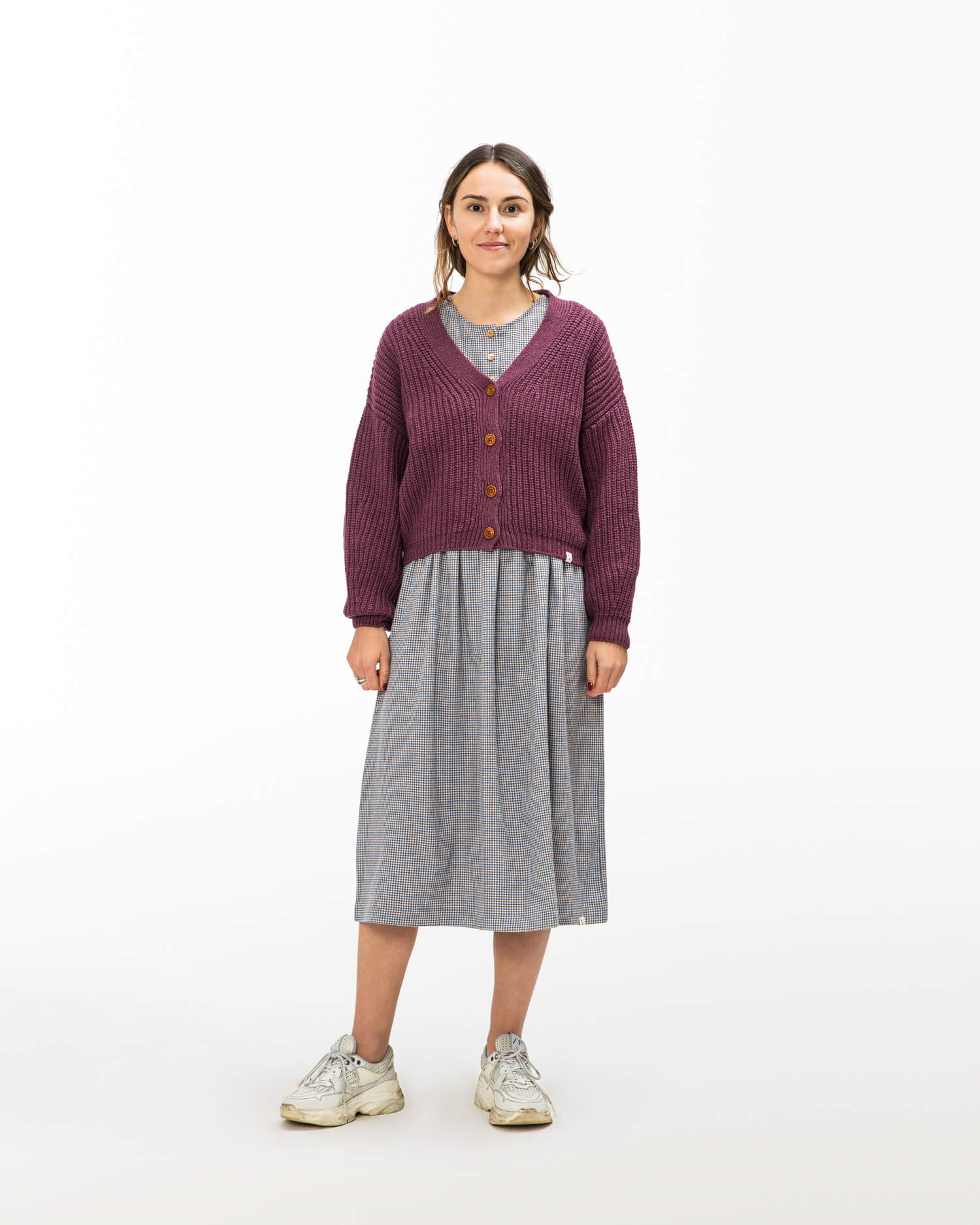 Organic Knit Cardigan berry