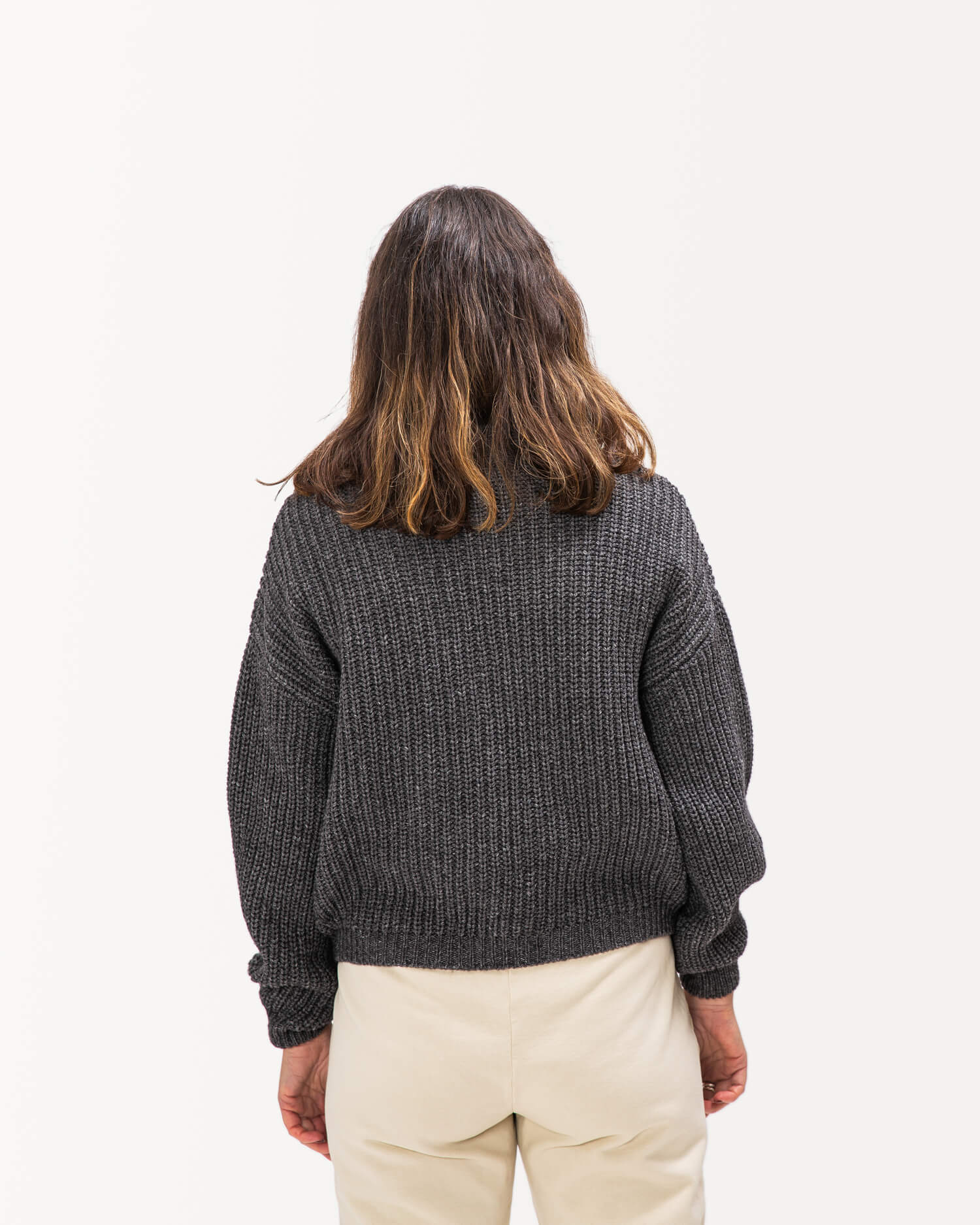 Organic Knit Cardigan graphite