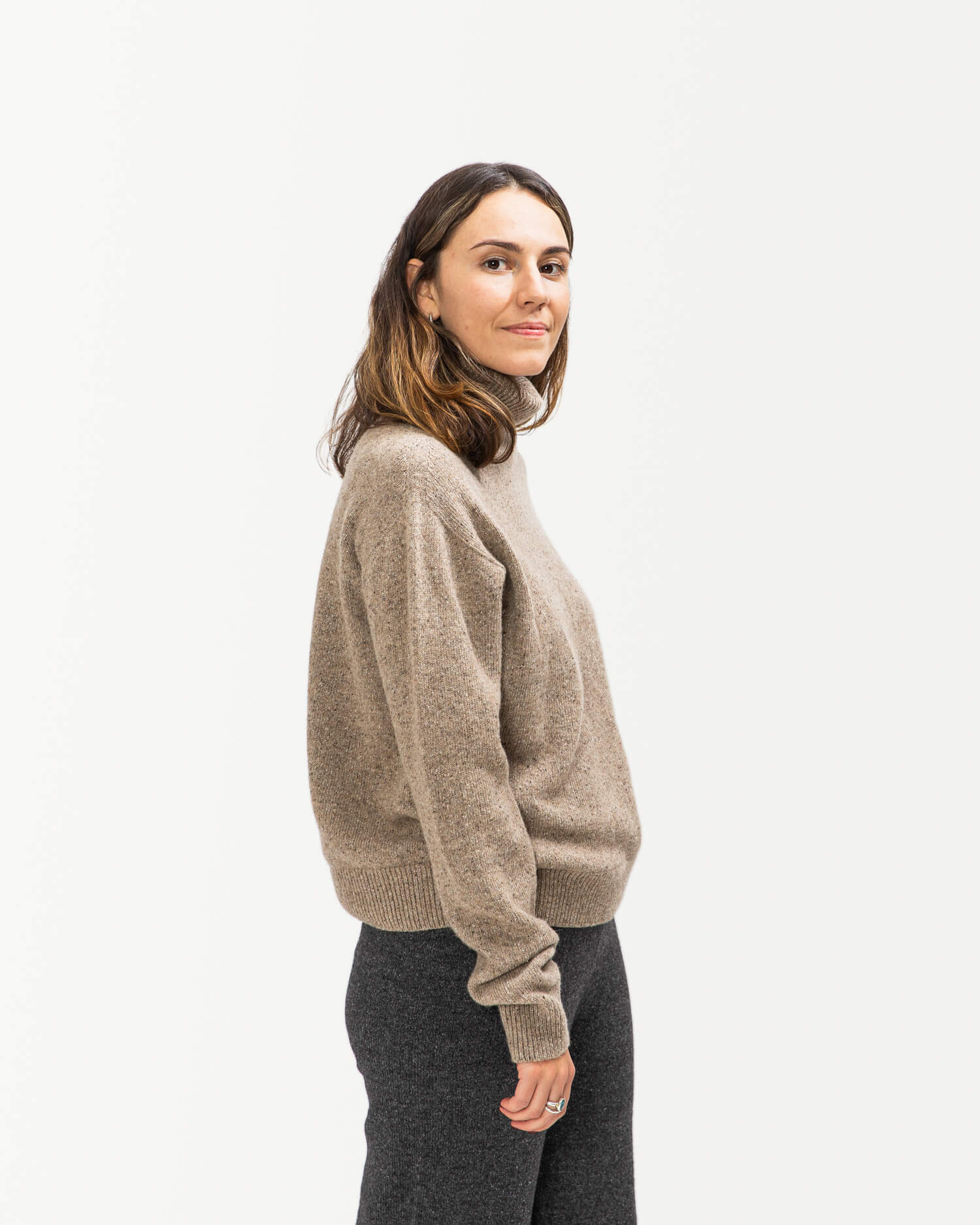 Rollneck Pullover pebble