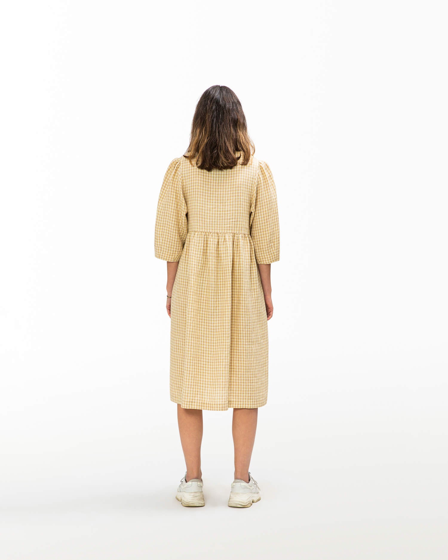 Elegant Midi Dress dijon check