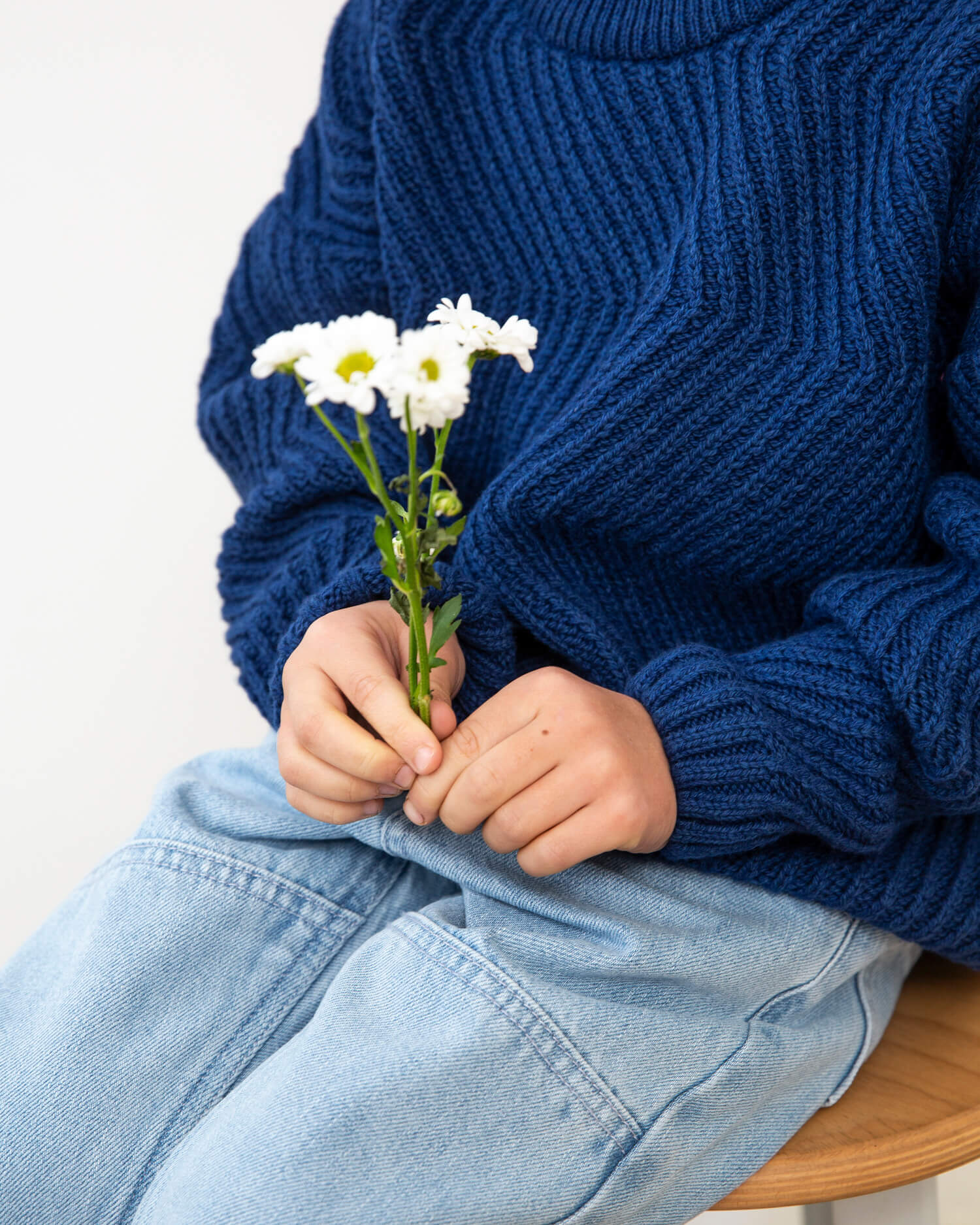 Round Neck Sweater royal blue