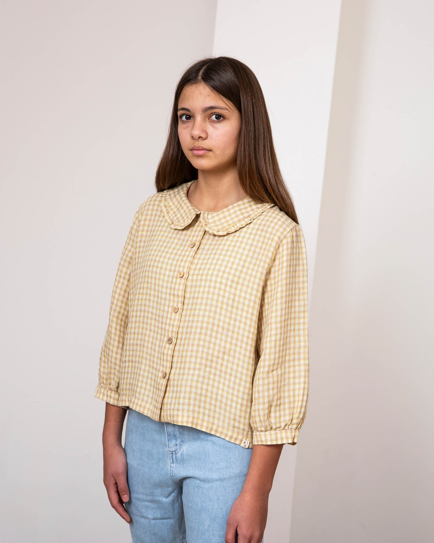 Vintage Collar Blouse dijon check