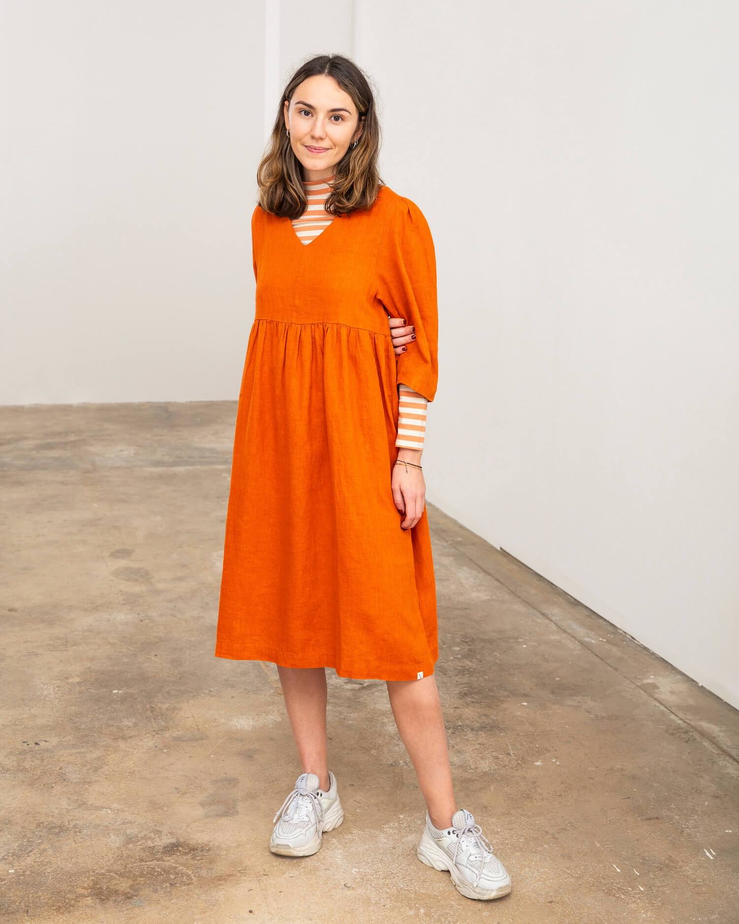 Elegant Midi Dress squash Matona