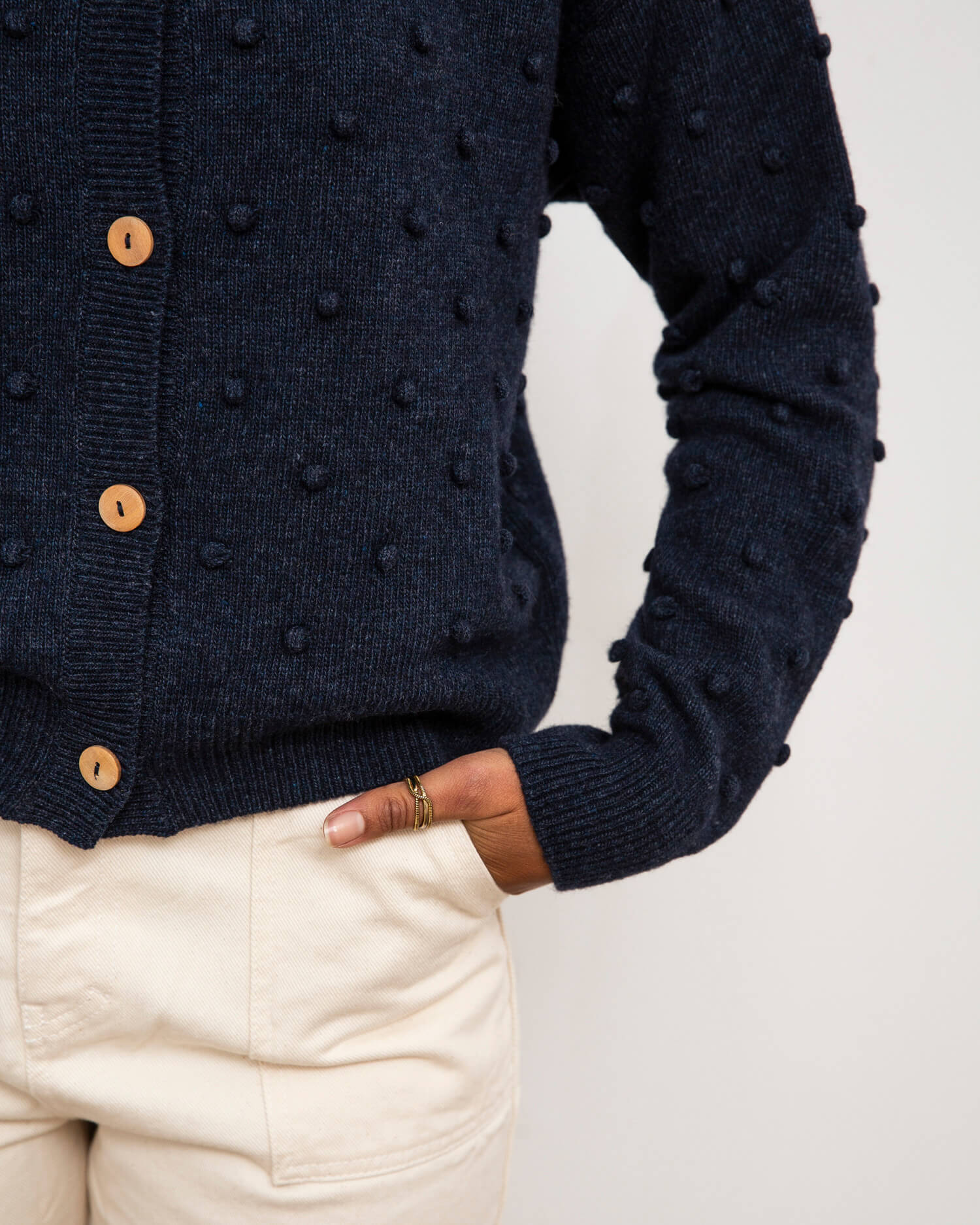 Popcorn Cardigan navy