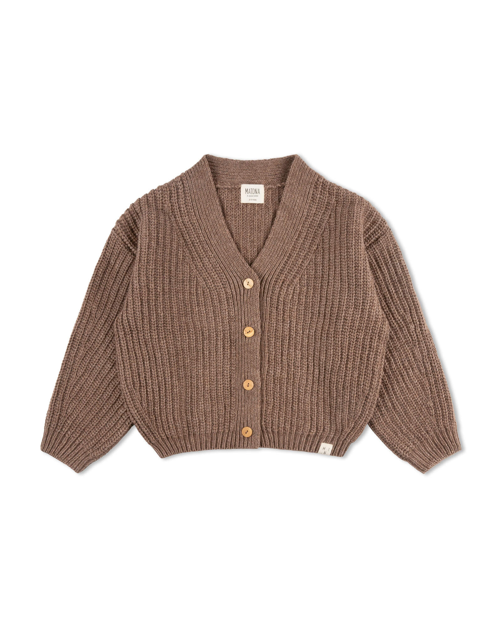 V-Neck Cardigan sepia