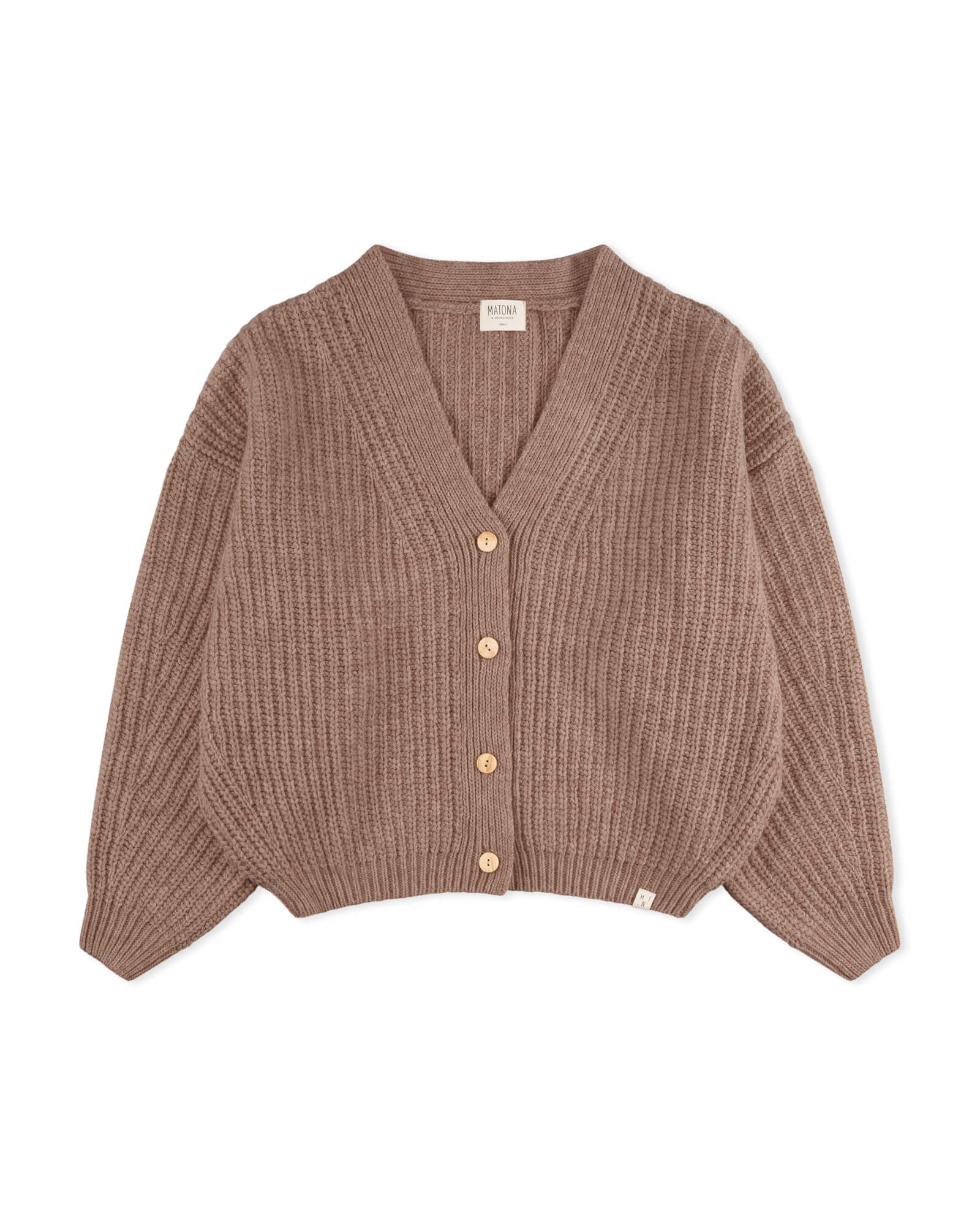 Organic Knit Cardigan sepia