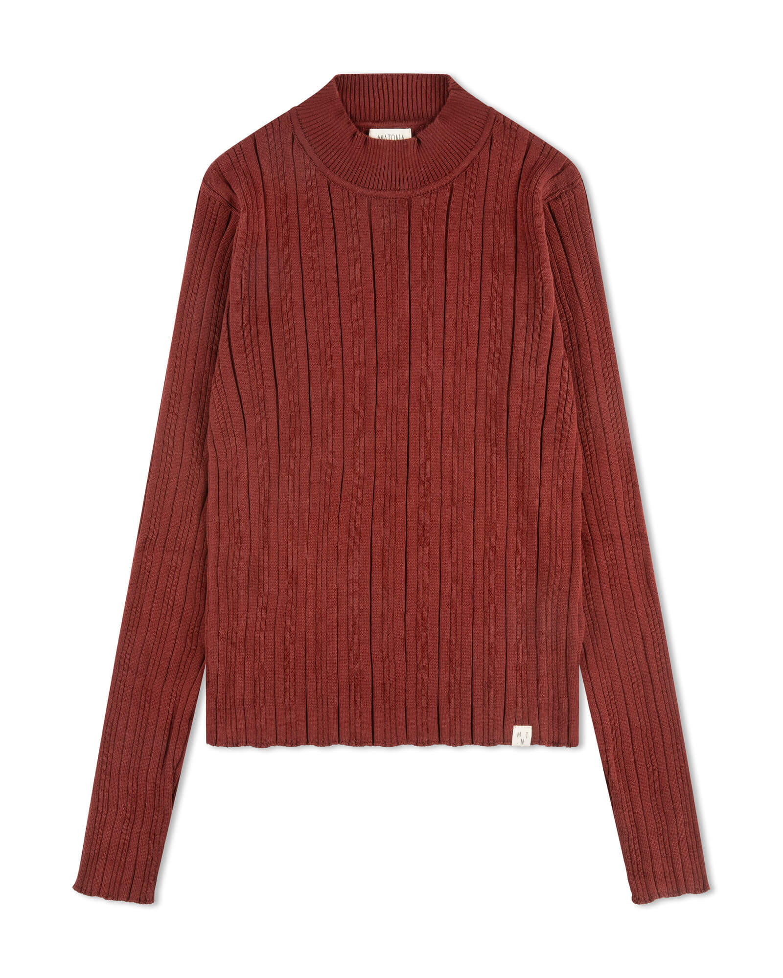 Ribbed Collared Longsleeve maroon