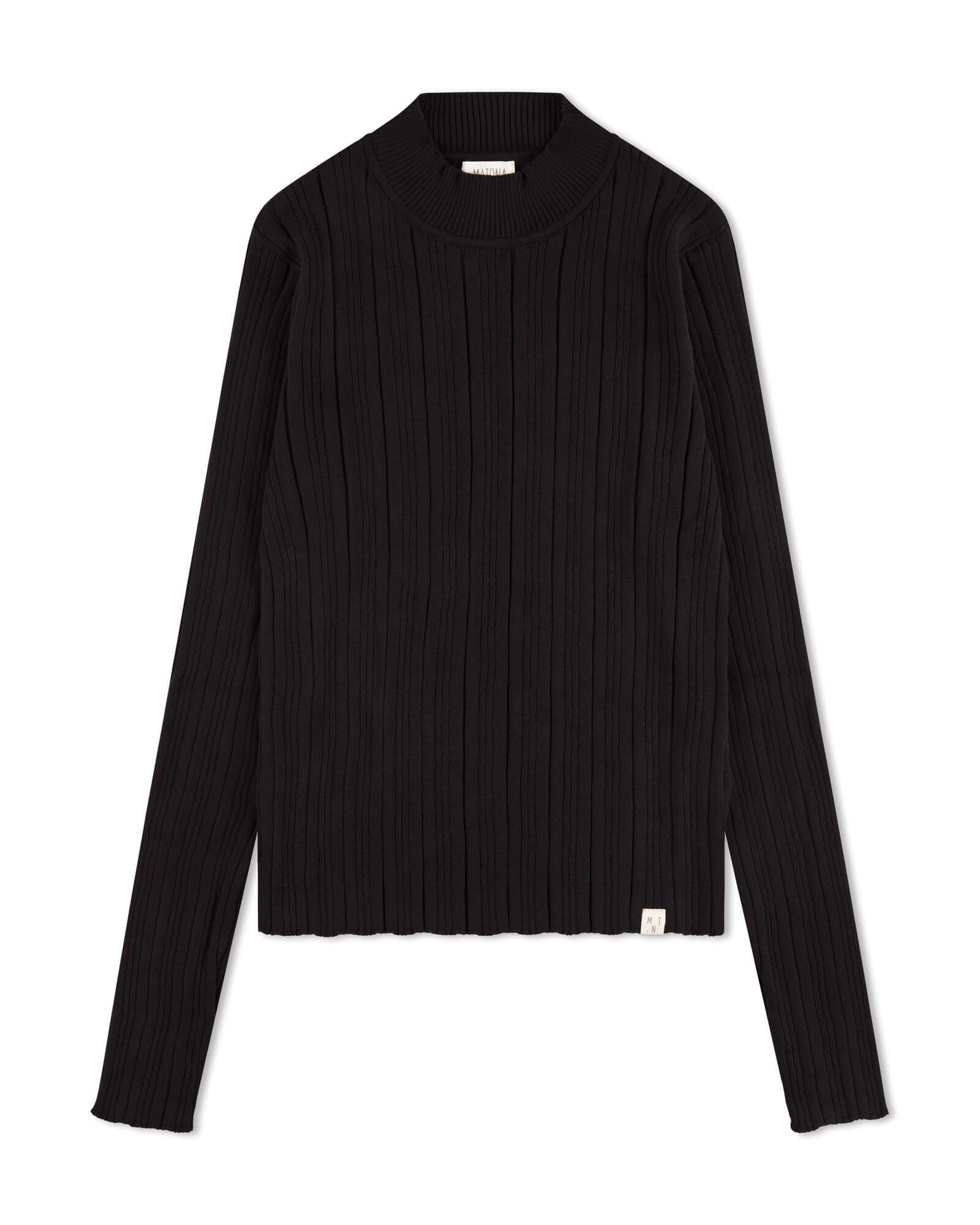 Ribbed Collared Longsleeve onyx
