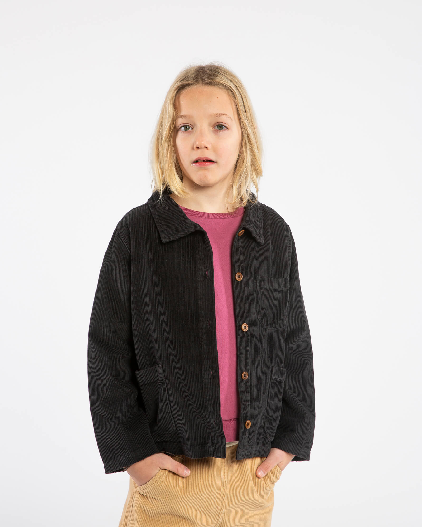 Boxy Corduroy Jacket black