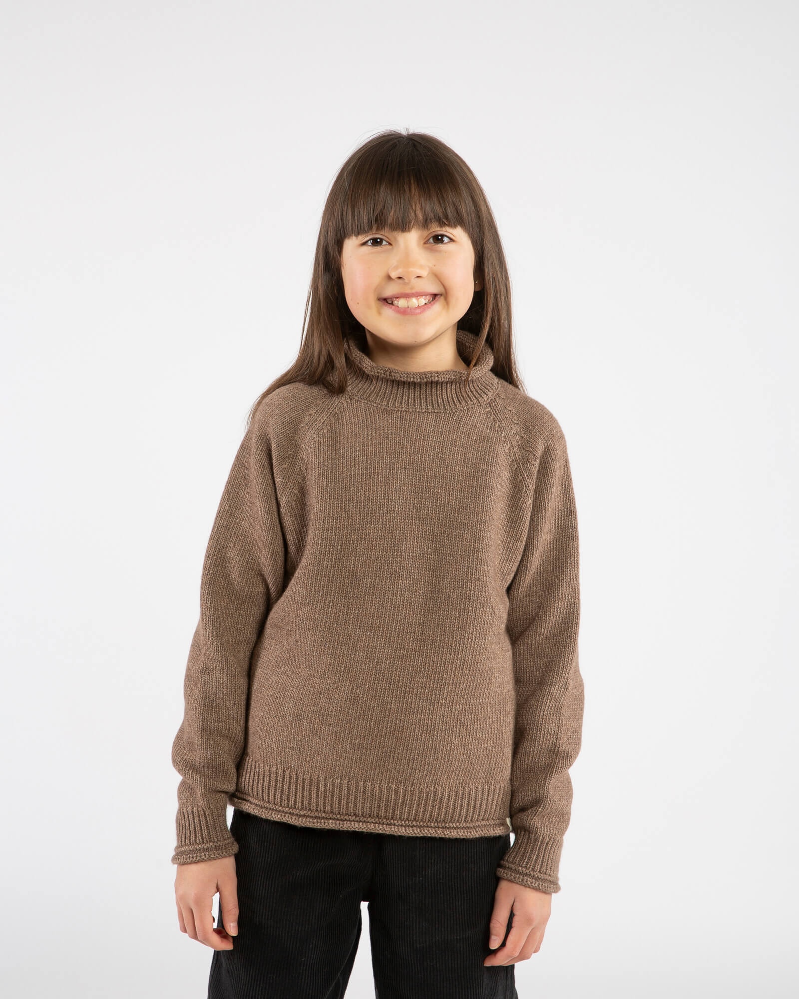 Raglan High Neck Sweater sepia