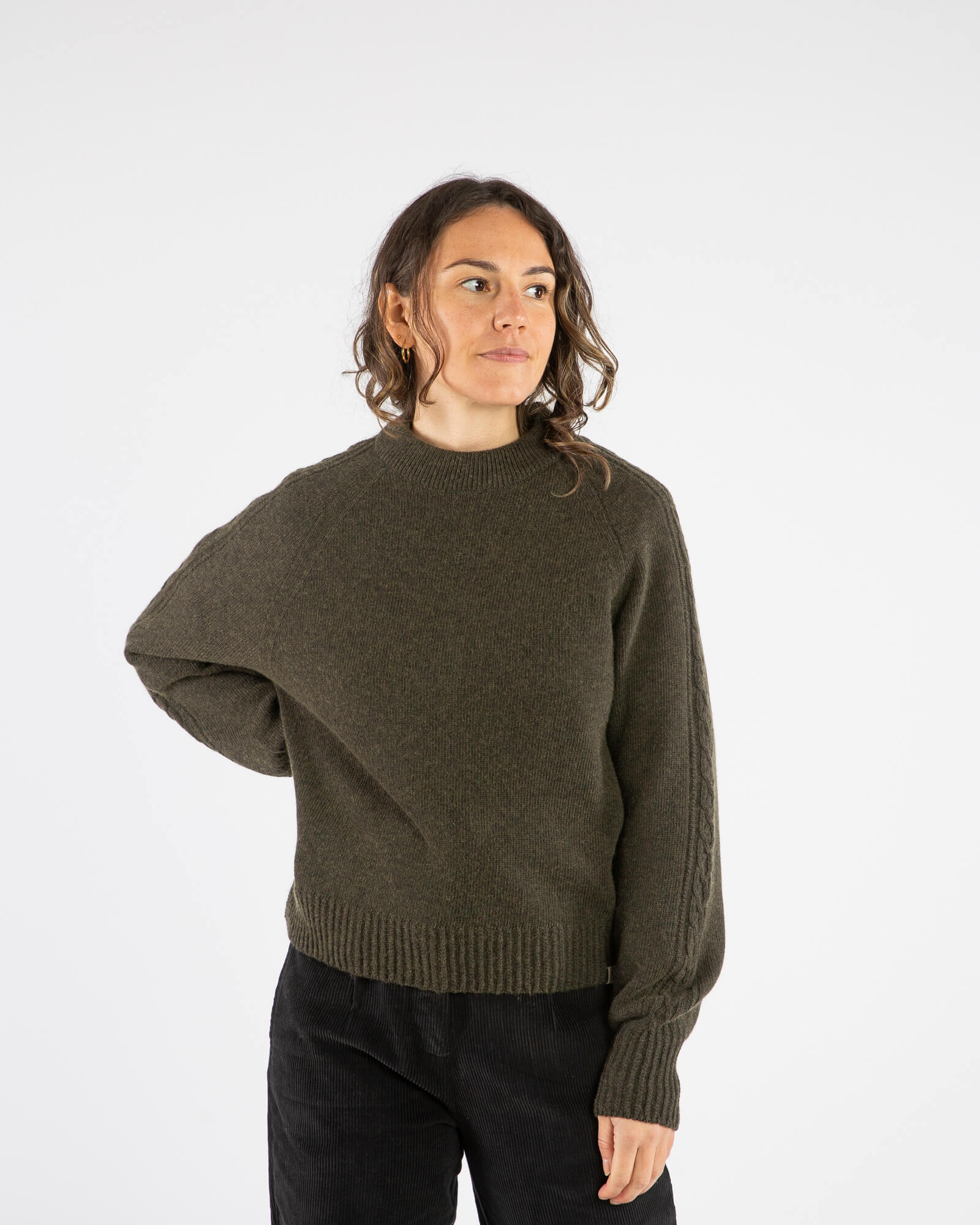Cable Knit Sweater olive