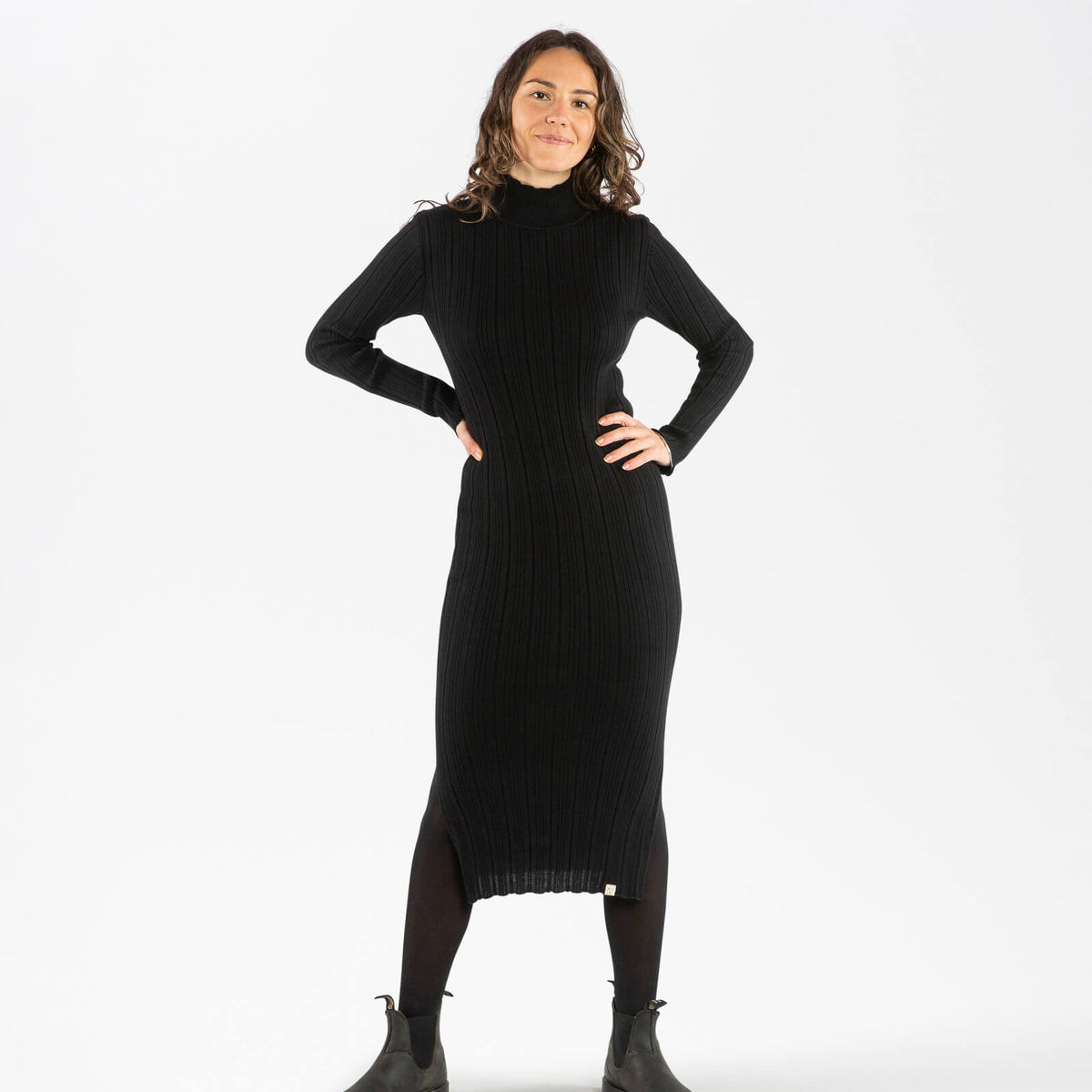 Ribbed Dress onyx - M