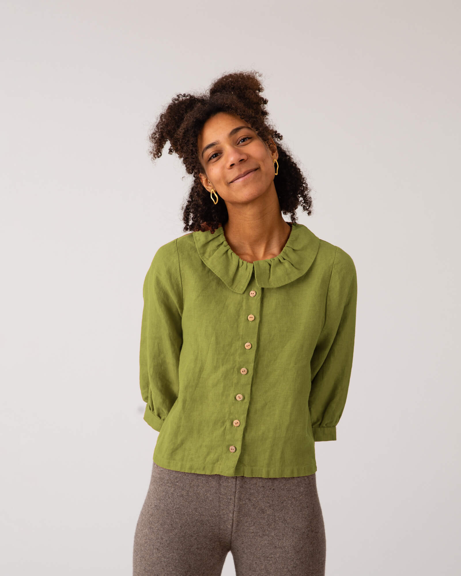 Ruffled Collar Blouse cardamom