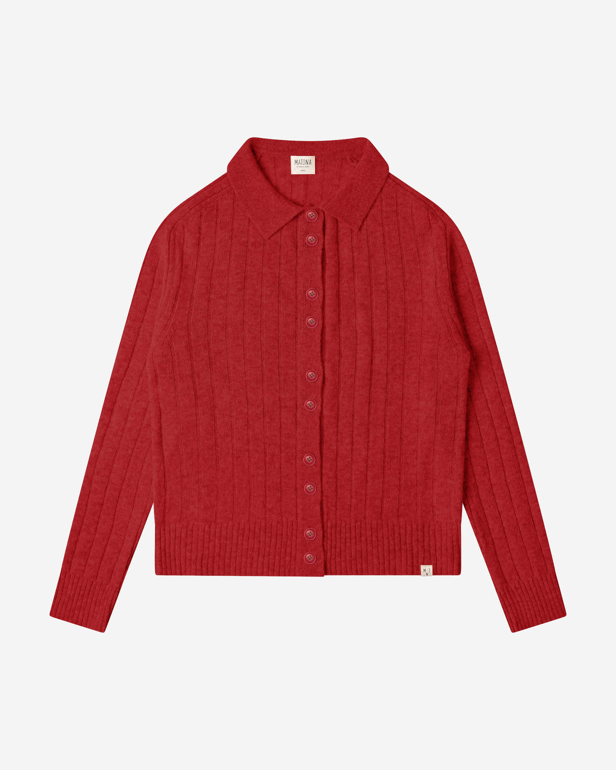 Collared Cardigan bright red