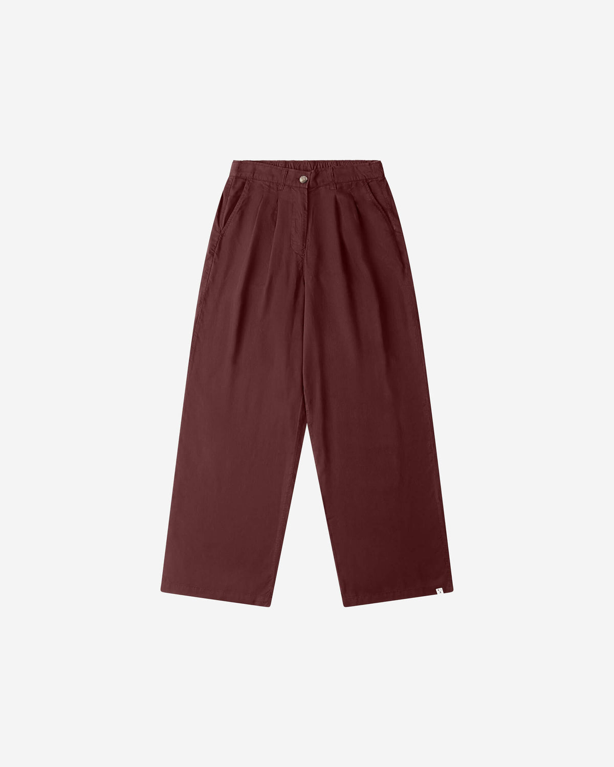 Pleated Tencel Trousers maroon