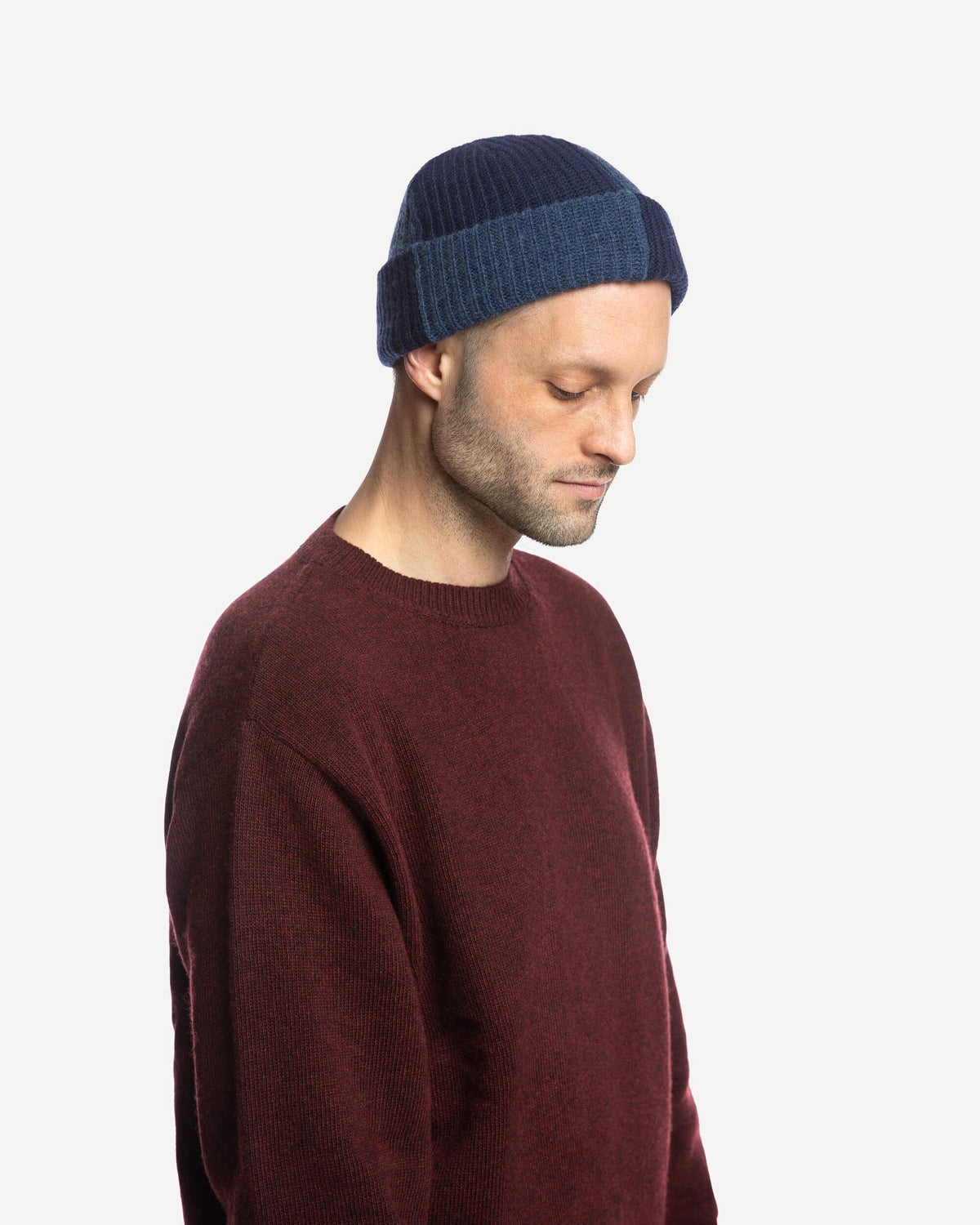 Fisherman Beanie blue melange - navy
