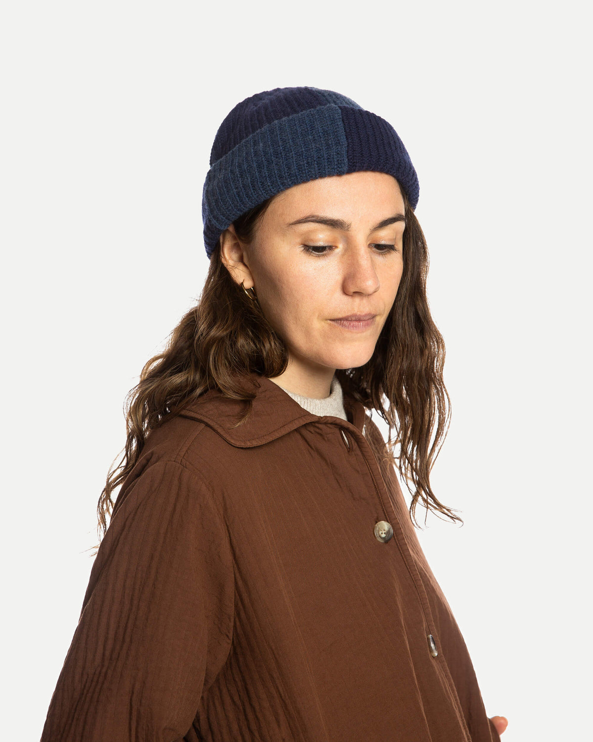 Fisherman Beanie blue melange - navy