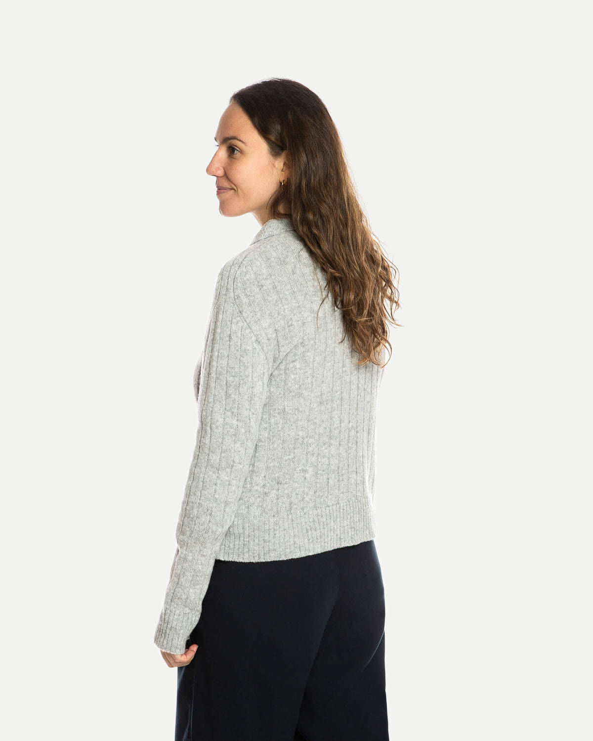 Collared Cardigan grey melange