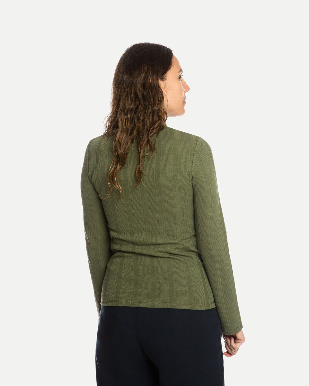 Collared Rib Longsleeve bronze green