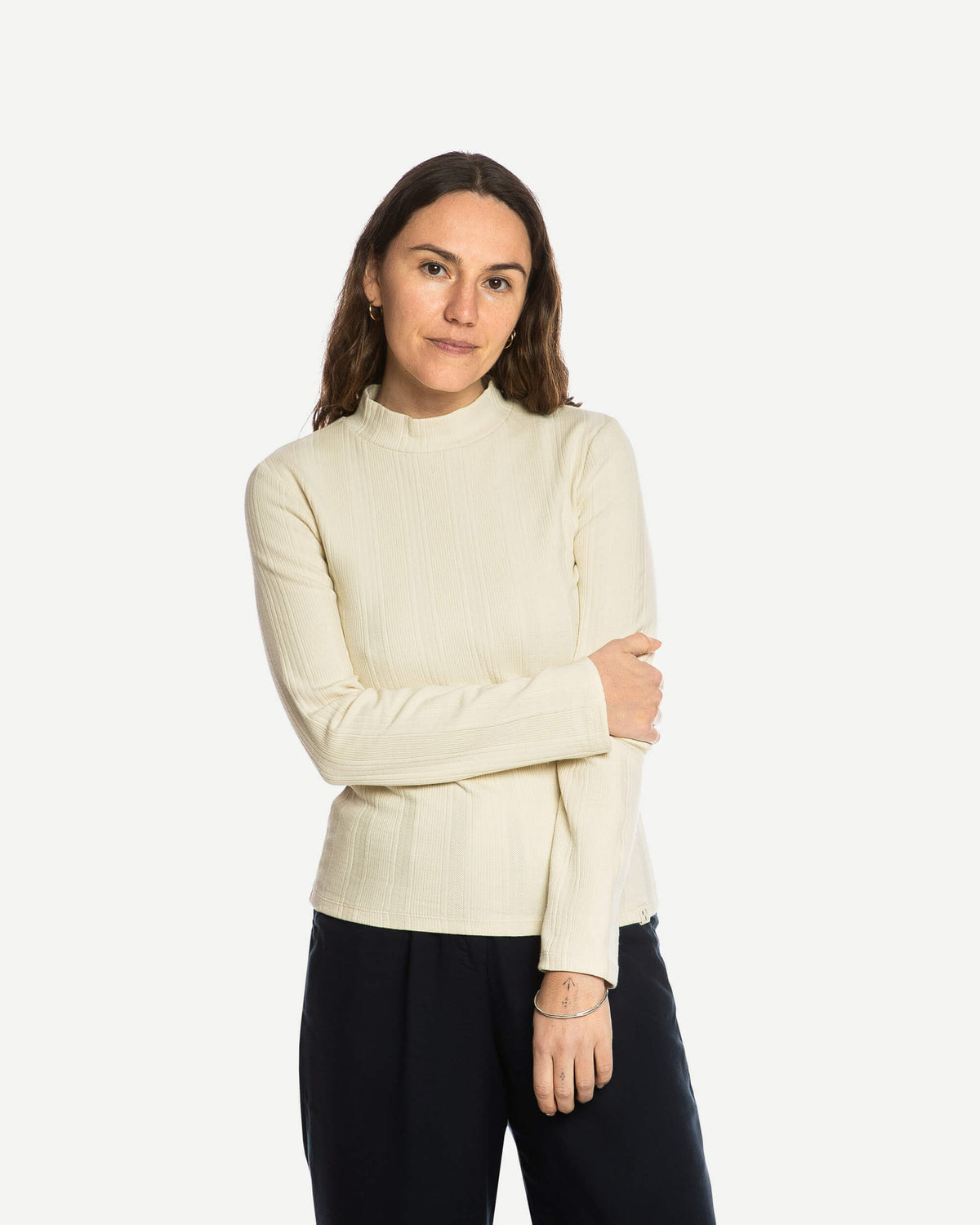 Collared Rib Longsleeve creme