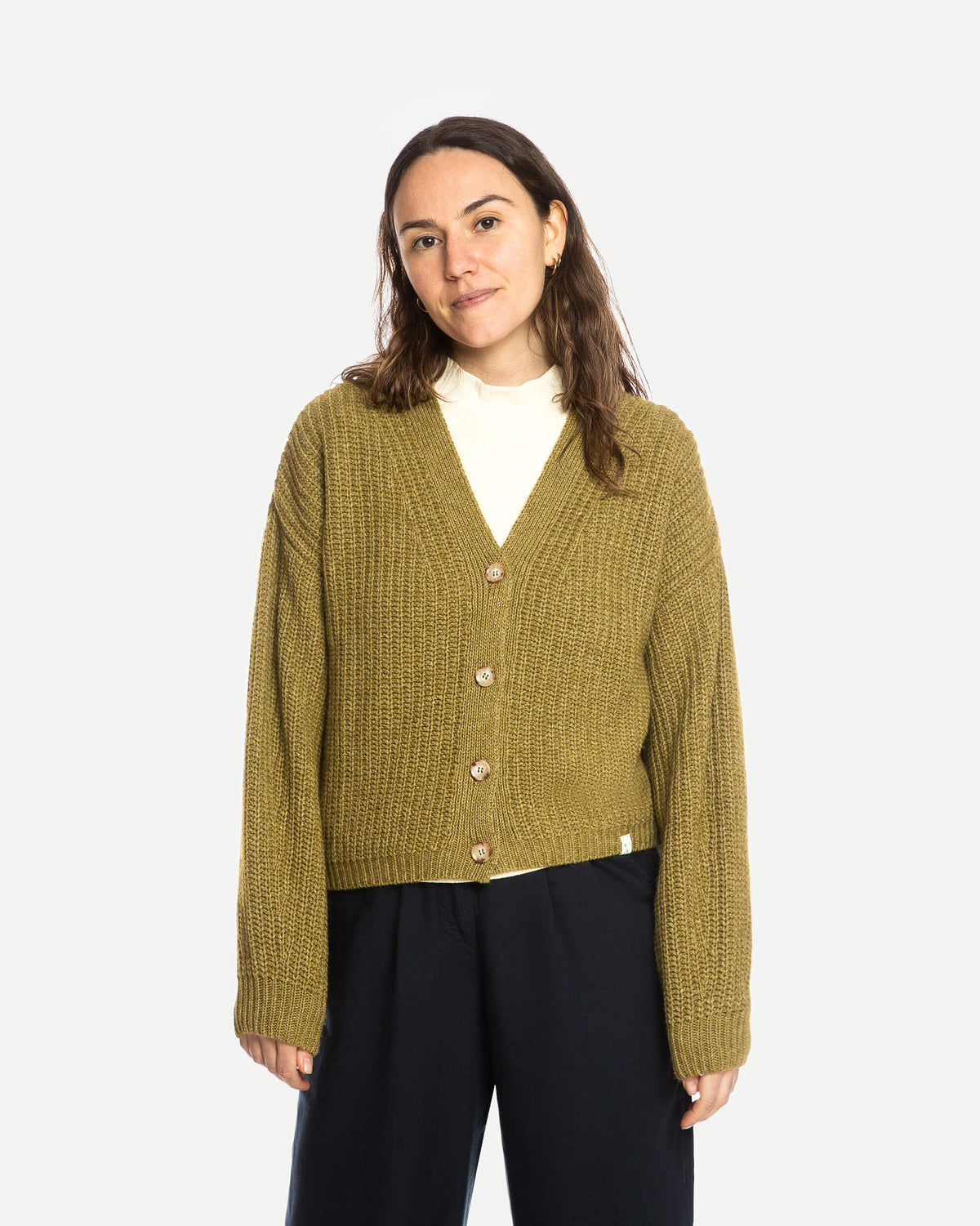 Organic Knit Cardigan pear
