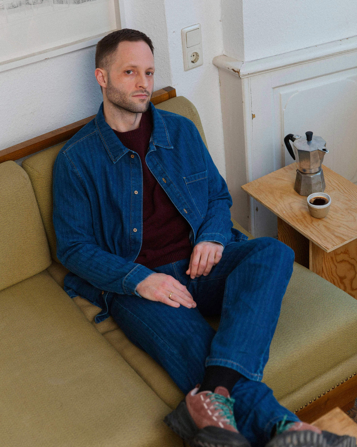 Tapered Denim Pants herringbone
