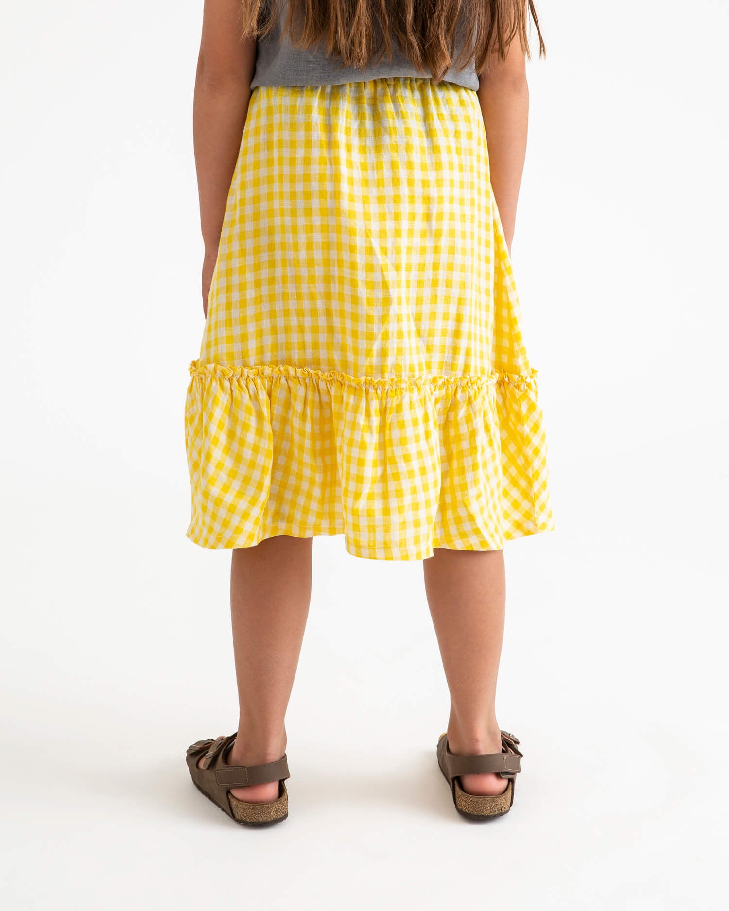 Mustard yellow ruffle skirt best sale