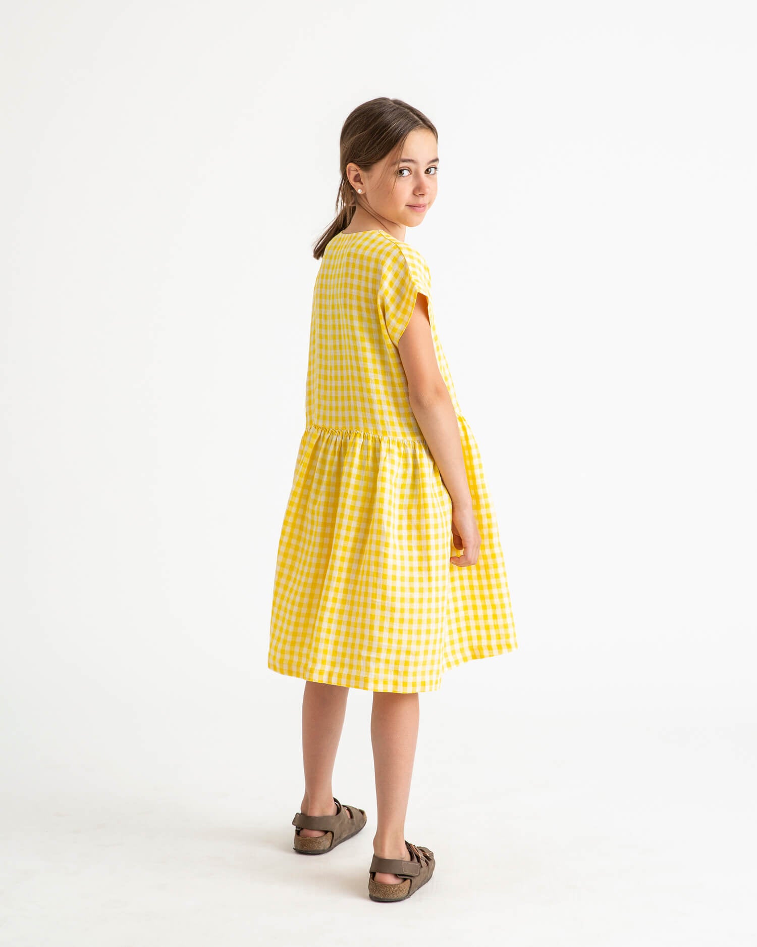 Simple Dress yellow gingham Matona