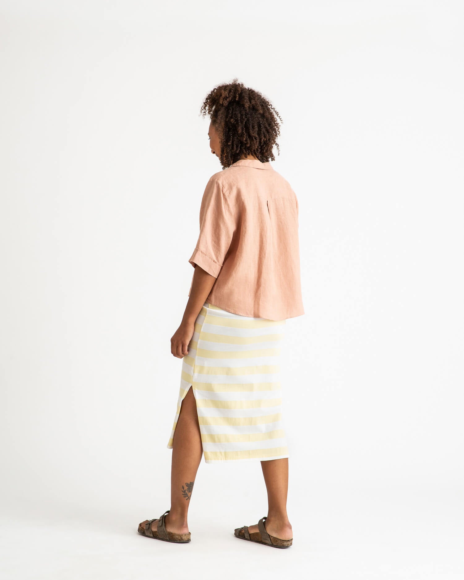 Jersey Skirt yellow stripes