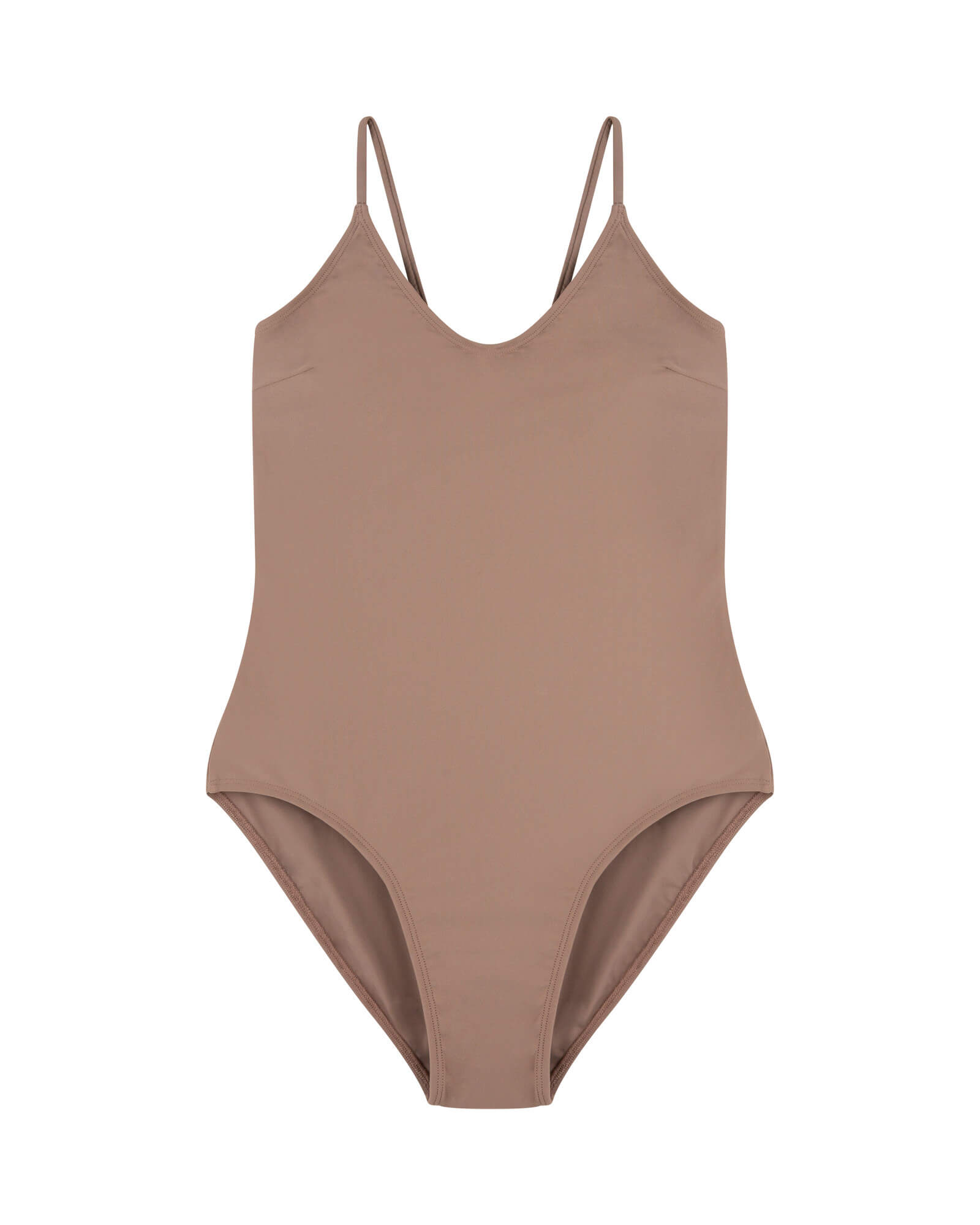 V-Neck Bathing Suit taupe