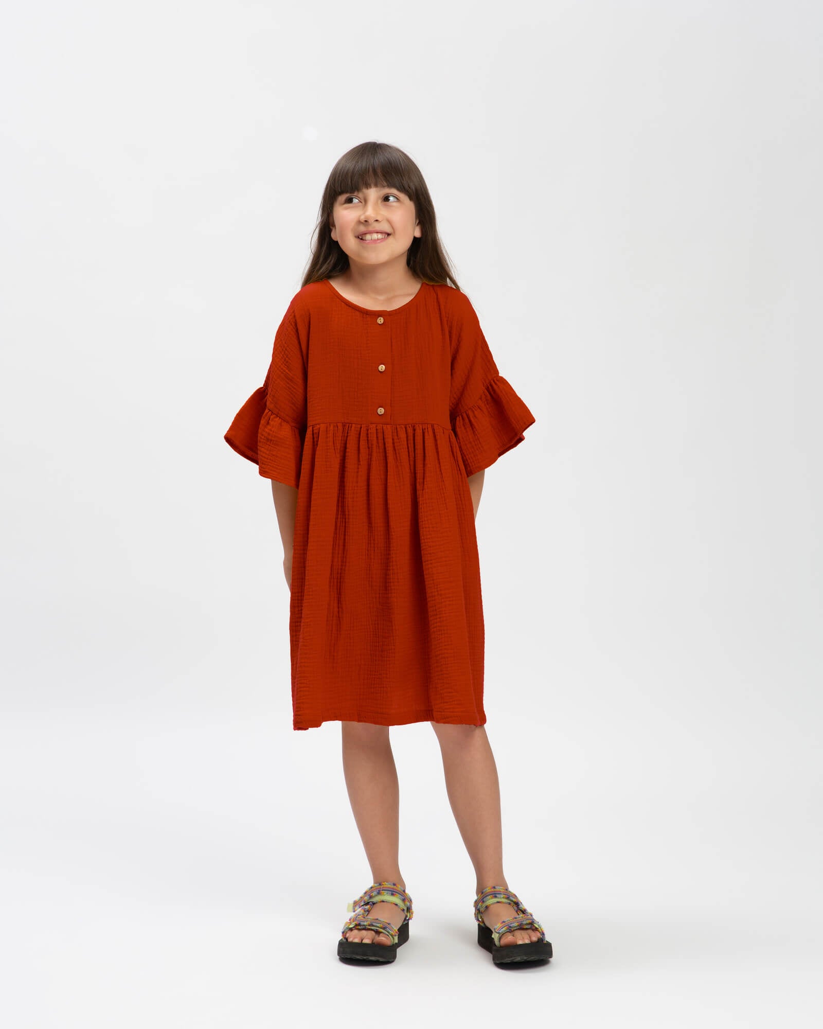 Volant Dress brick