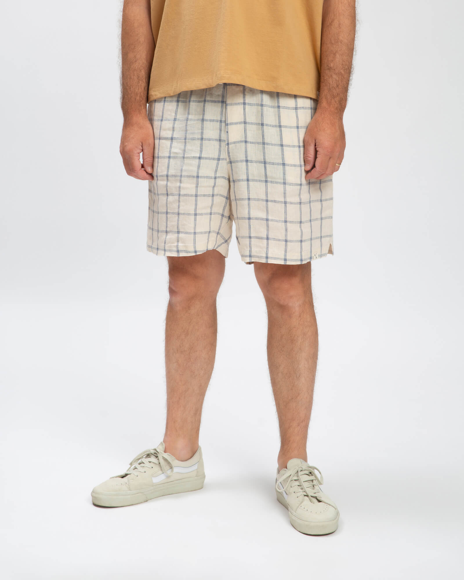 Linen Shorts blue net