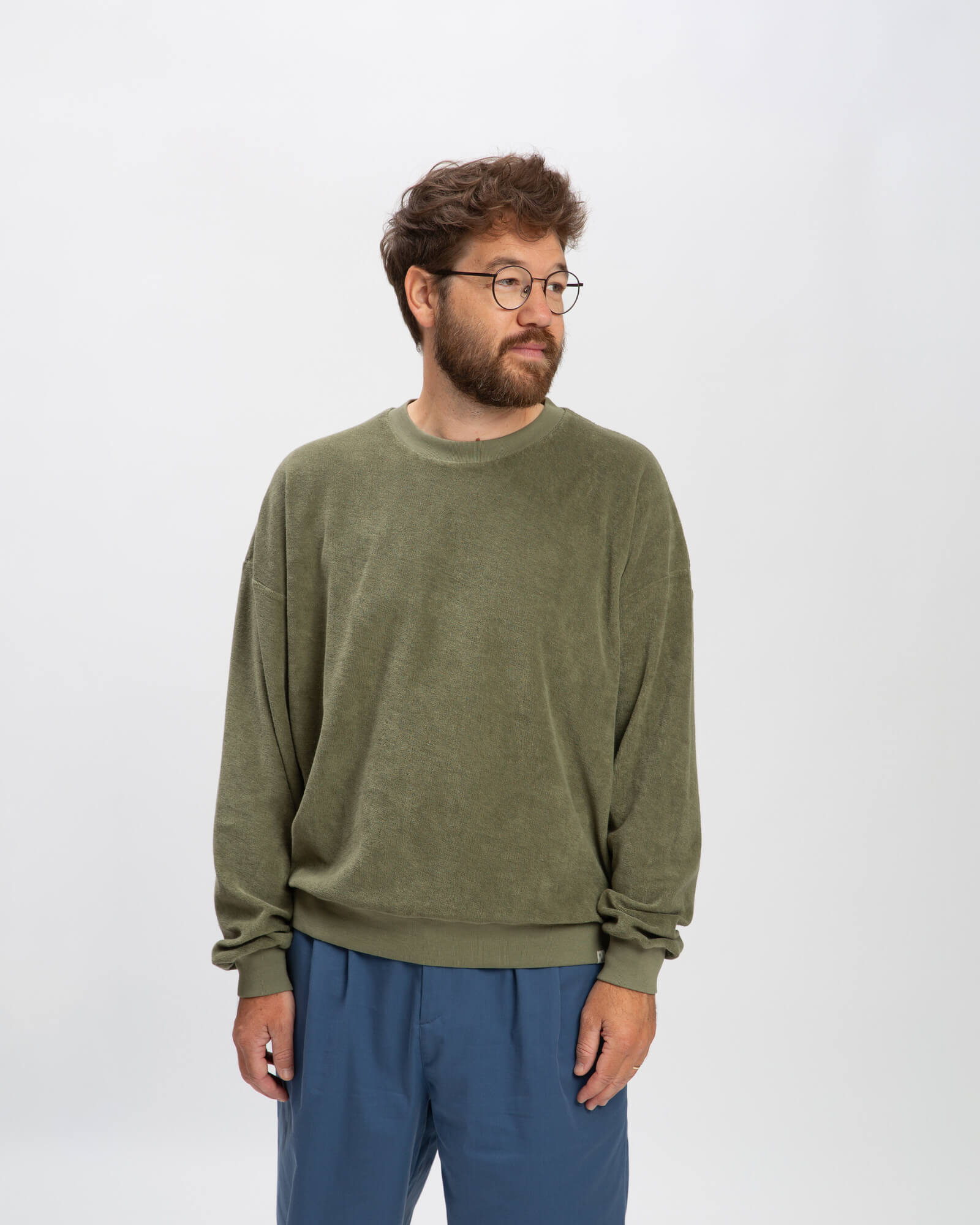 Terry Sweatshirt olive green