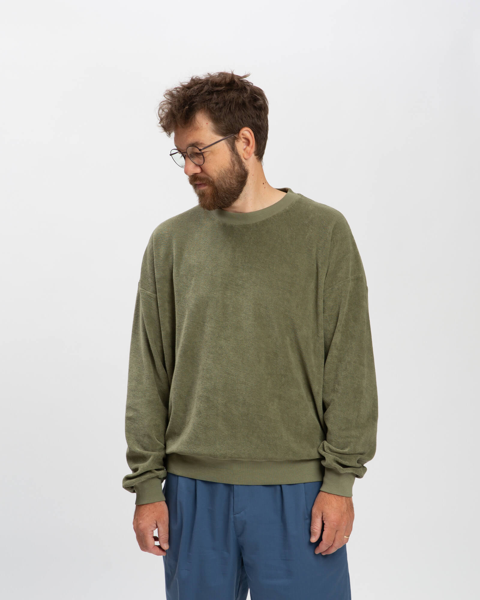 Terry Sweatshirt olive green