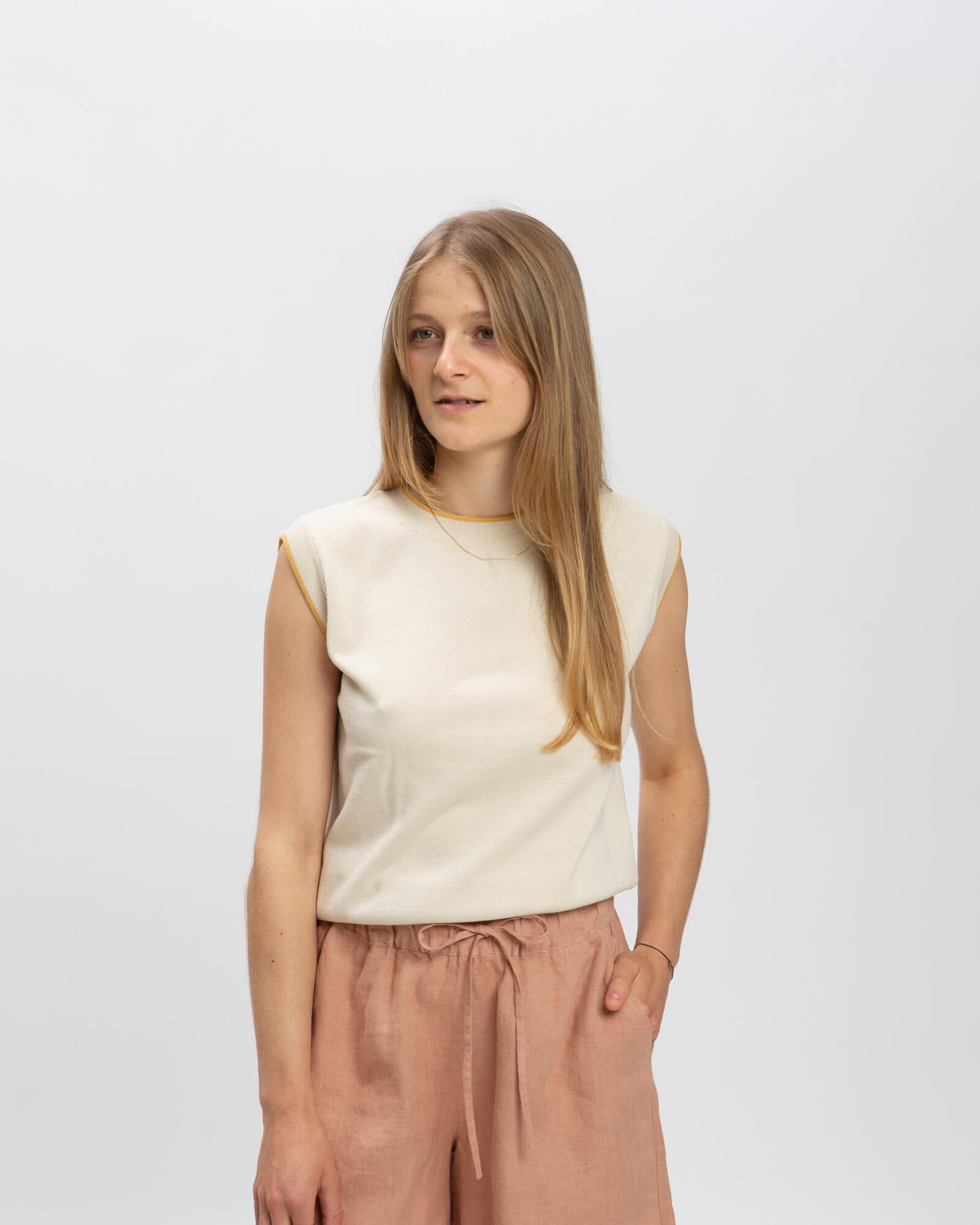 Cotton Knit Top sand