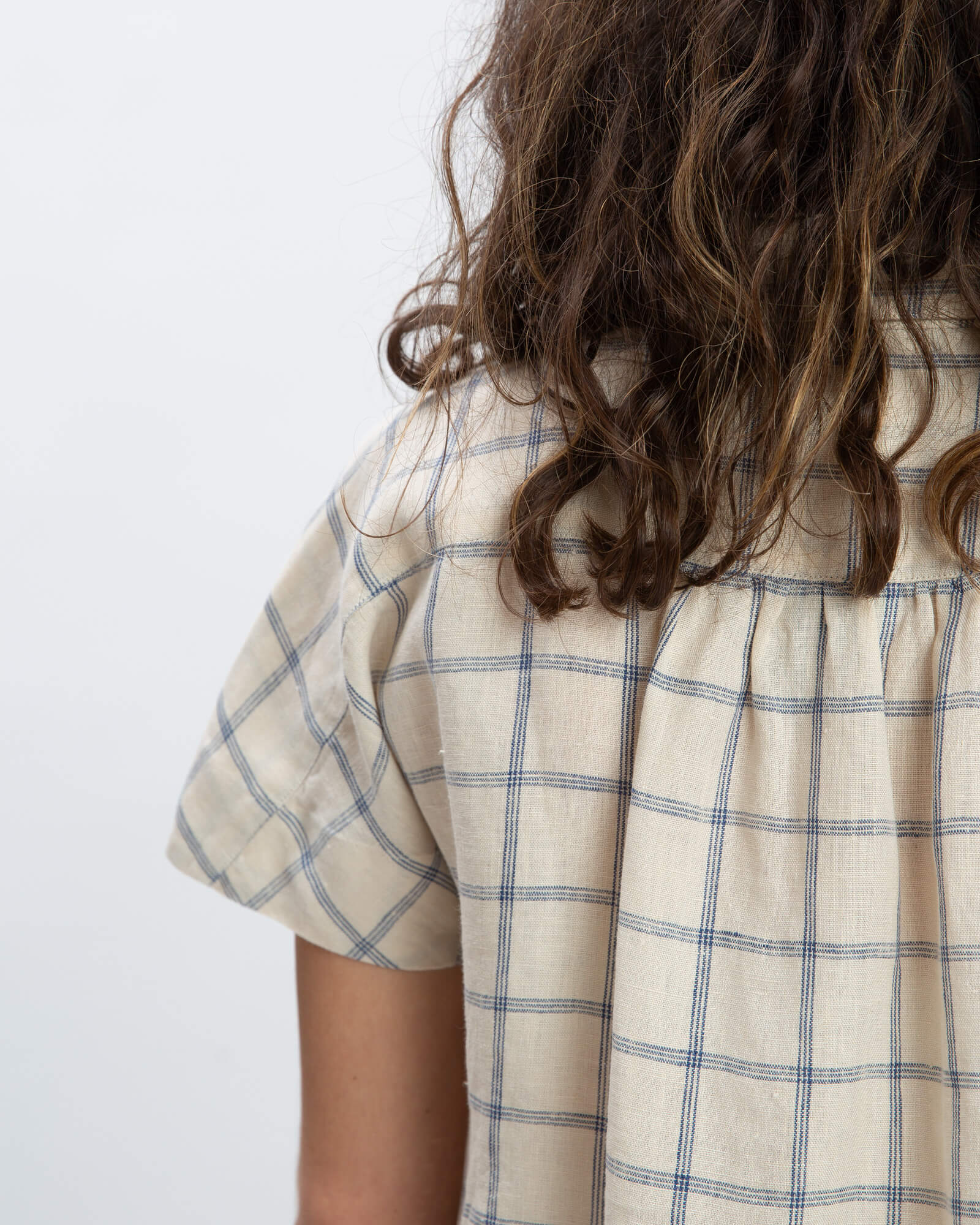 Linen Blouse blue net