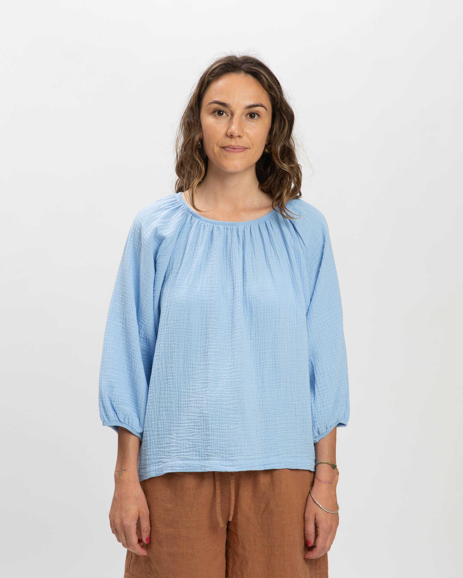 Muslin Blouse powder blue