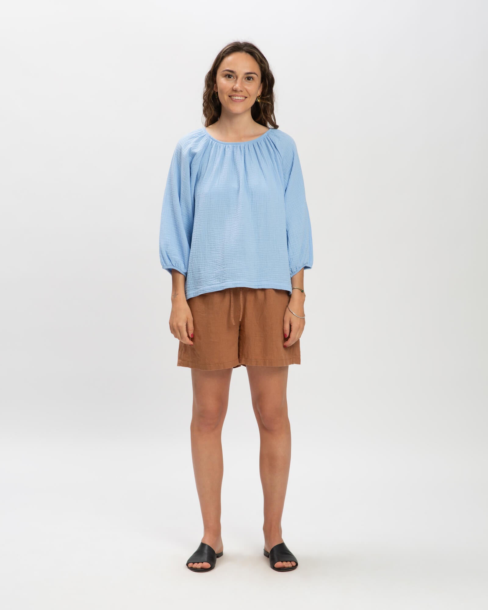 Muslin Blouse powder blue