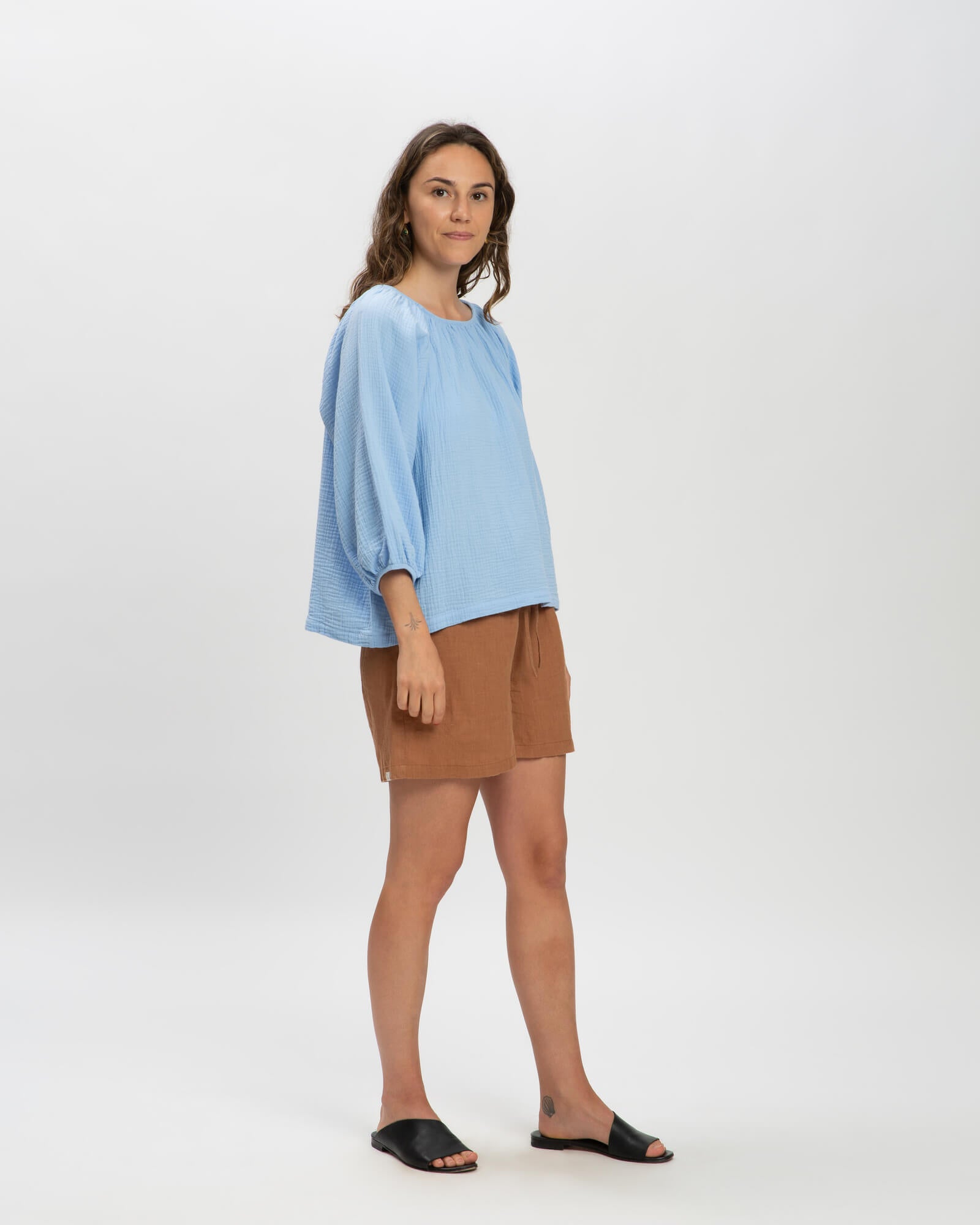 Muslin Blouse powder blue