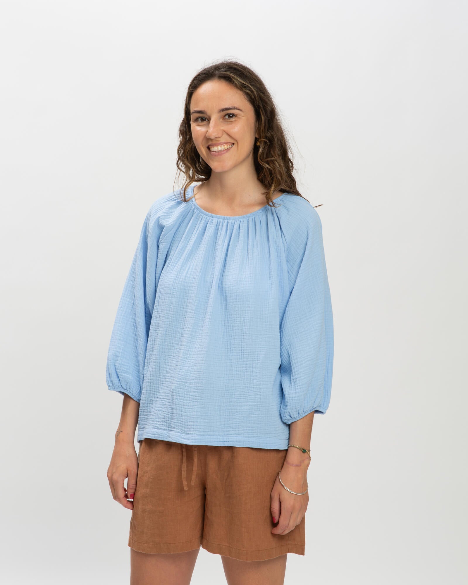 Muslin Blouse powder blue