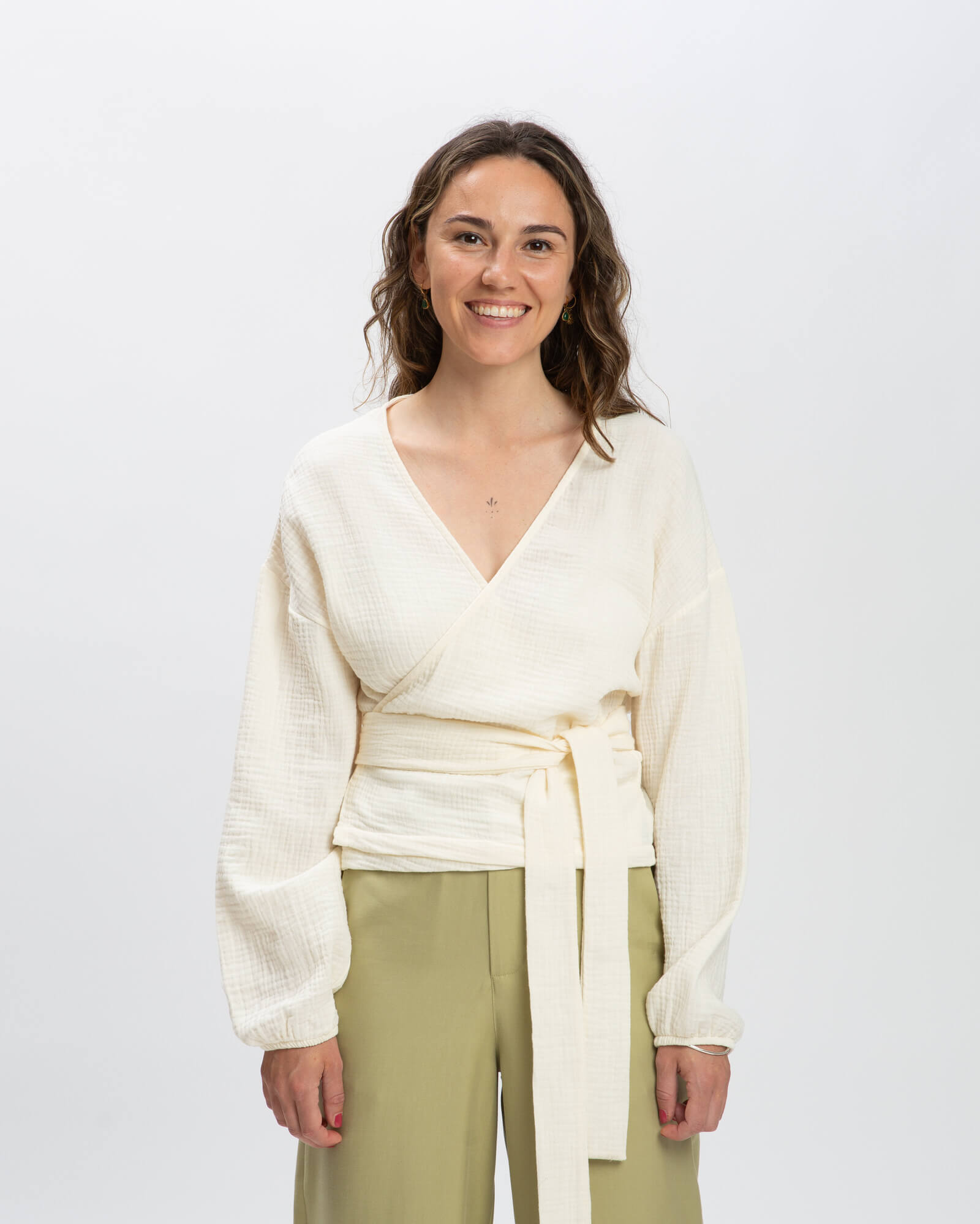 Muslin Wrap Blouse ecru