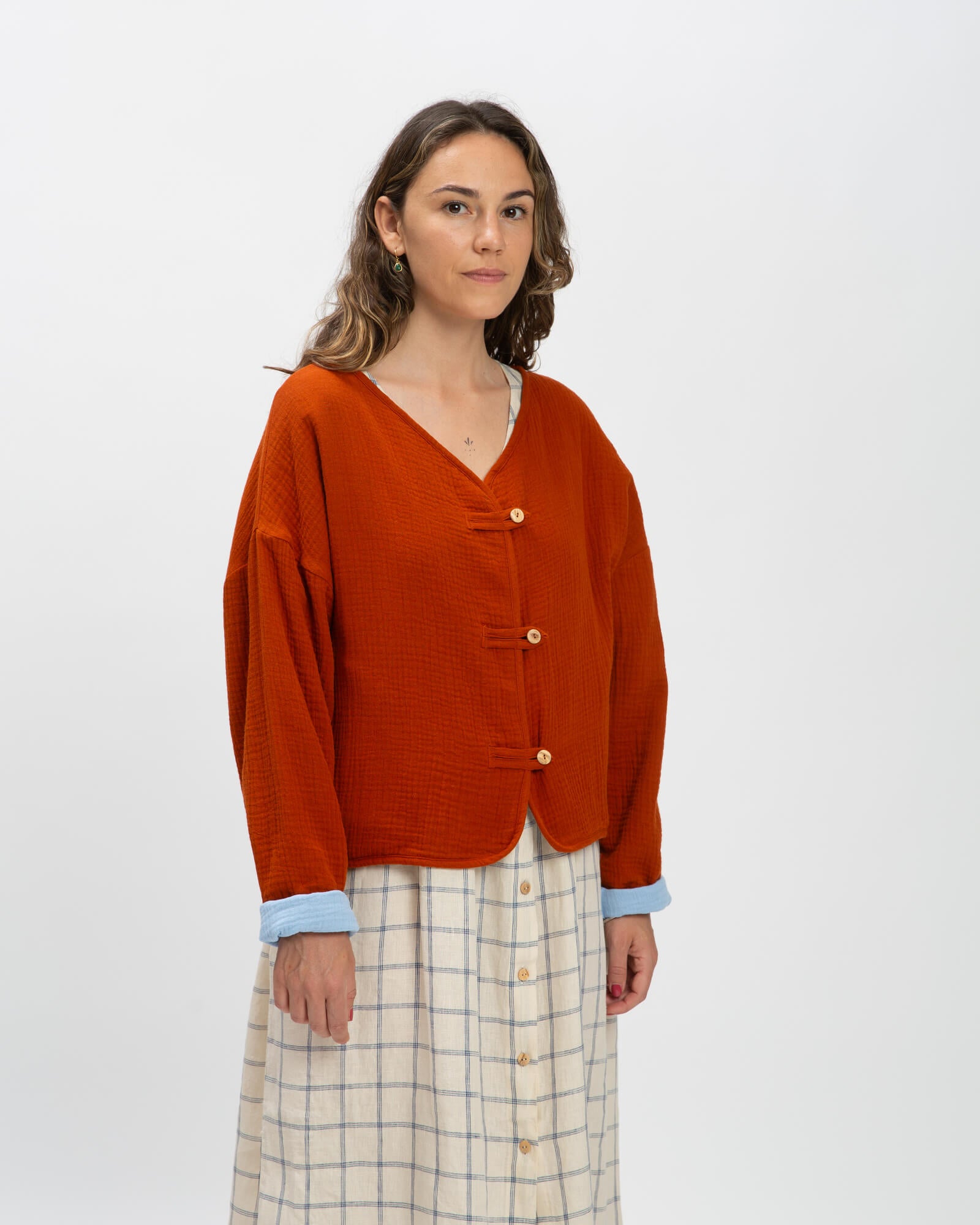 Reversible Muslin Jacket brick