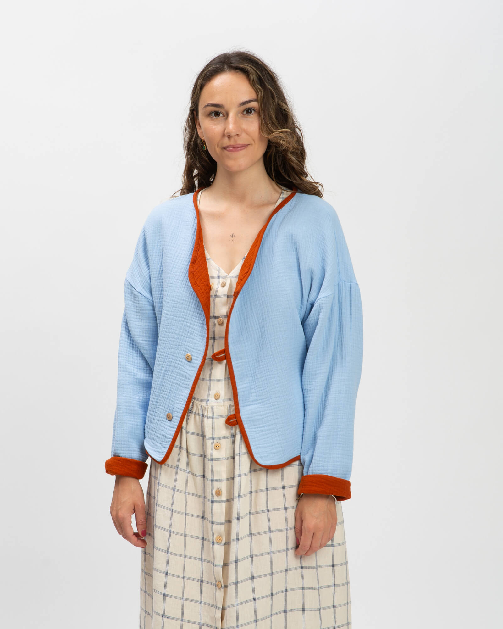 Reversible Muslin Jacket brick