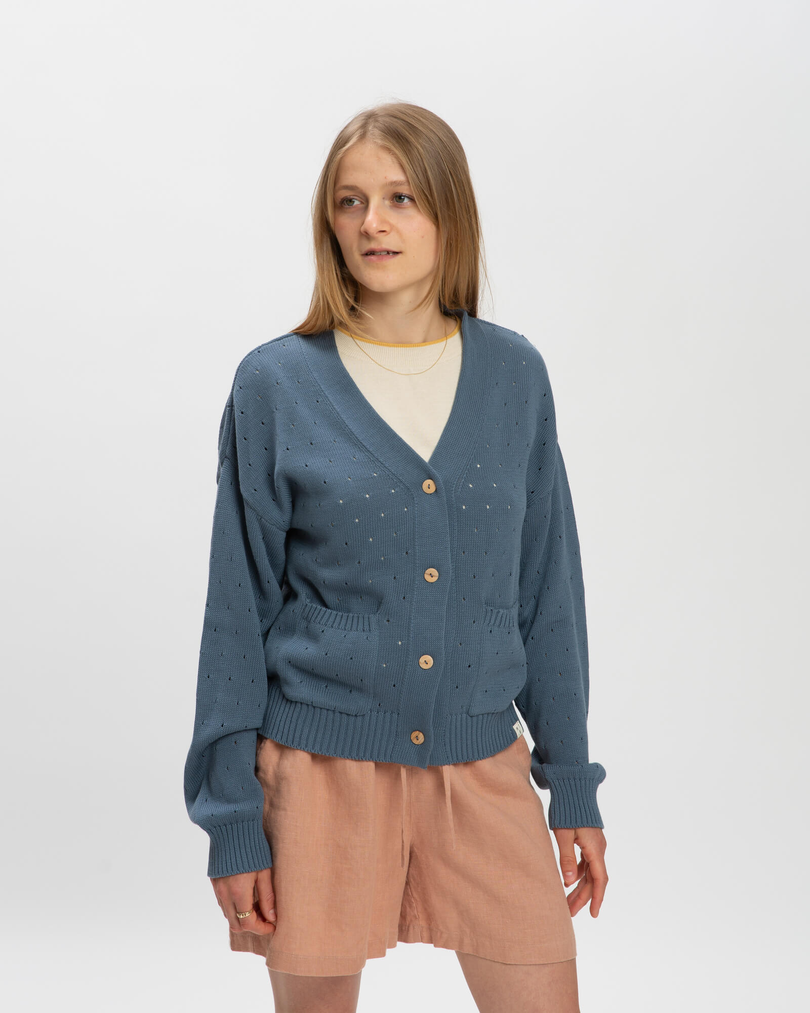 Spring Cardigan seal blue