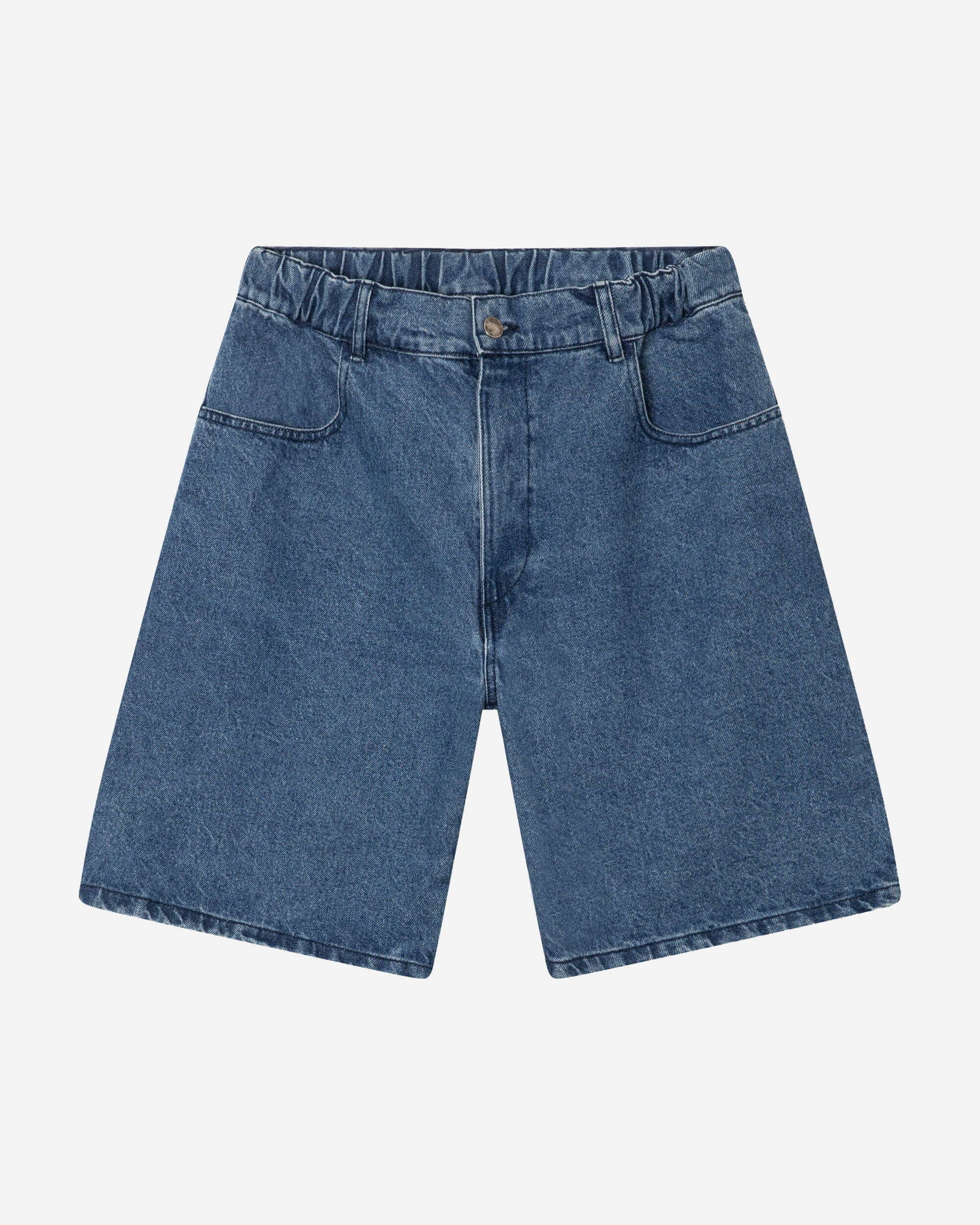 Loose Denim Shorts mid blue