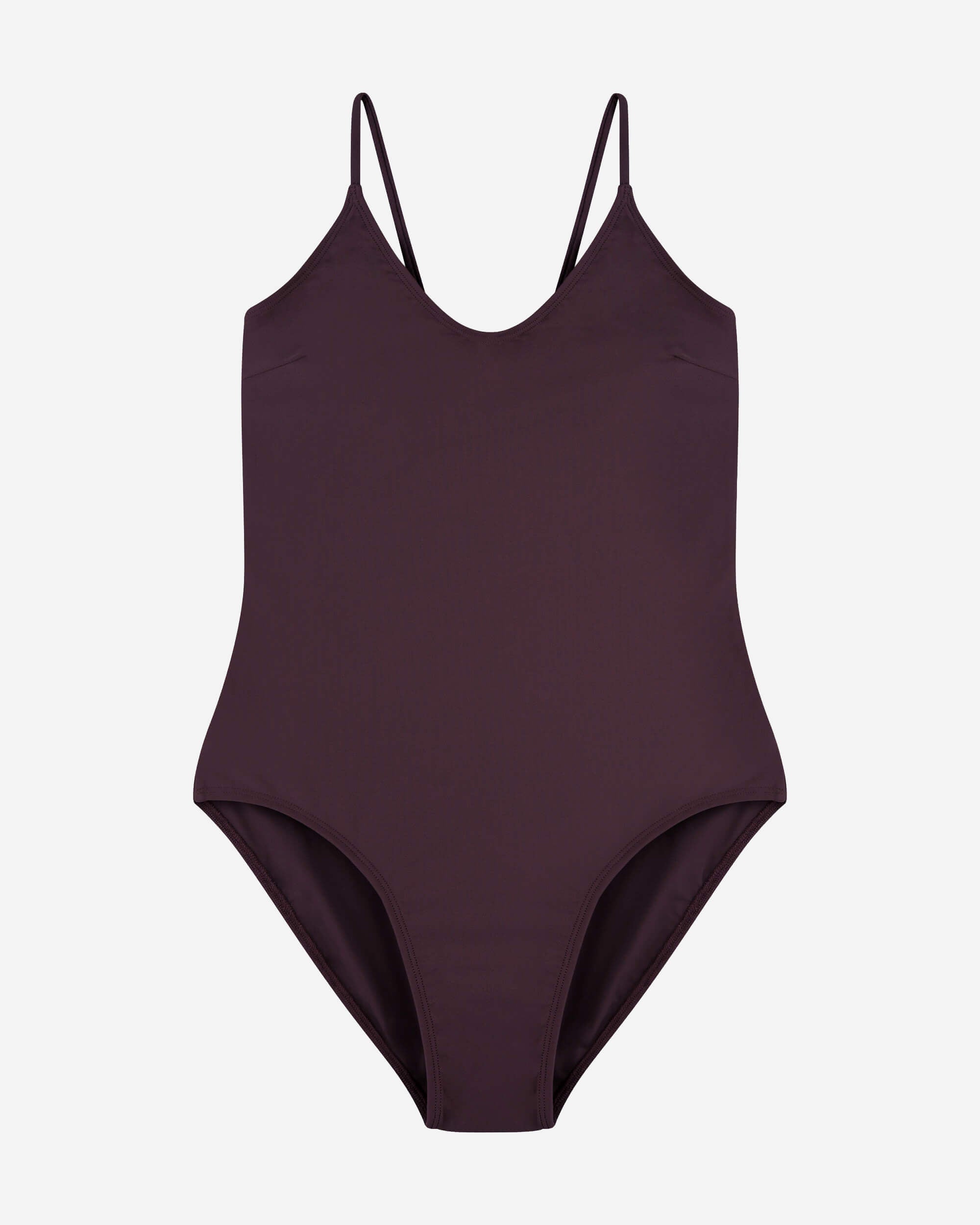 V-Neck Bathing Suit aubergine